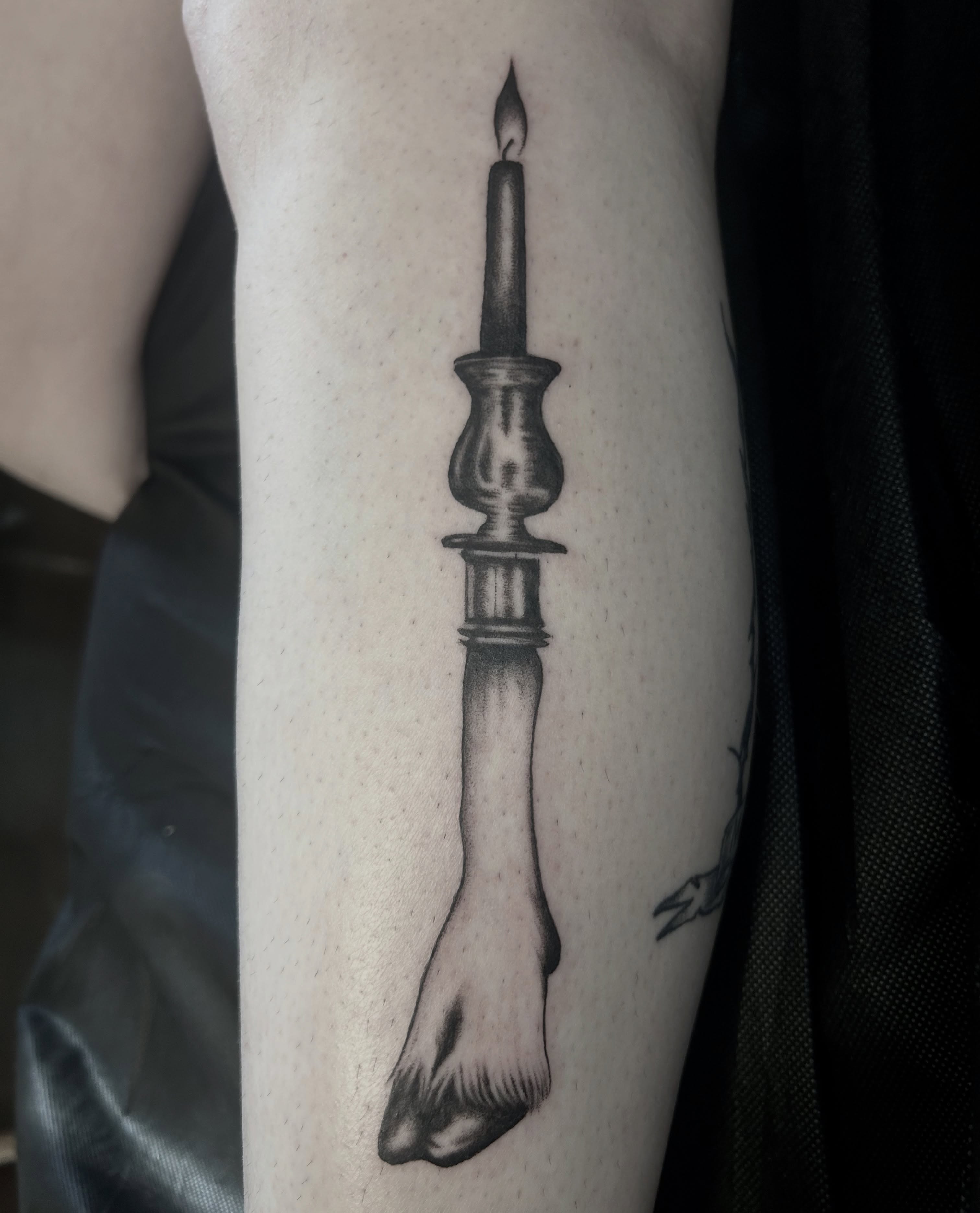 Tattoo by @furcoat444 β black_and_grey