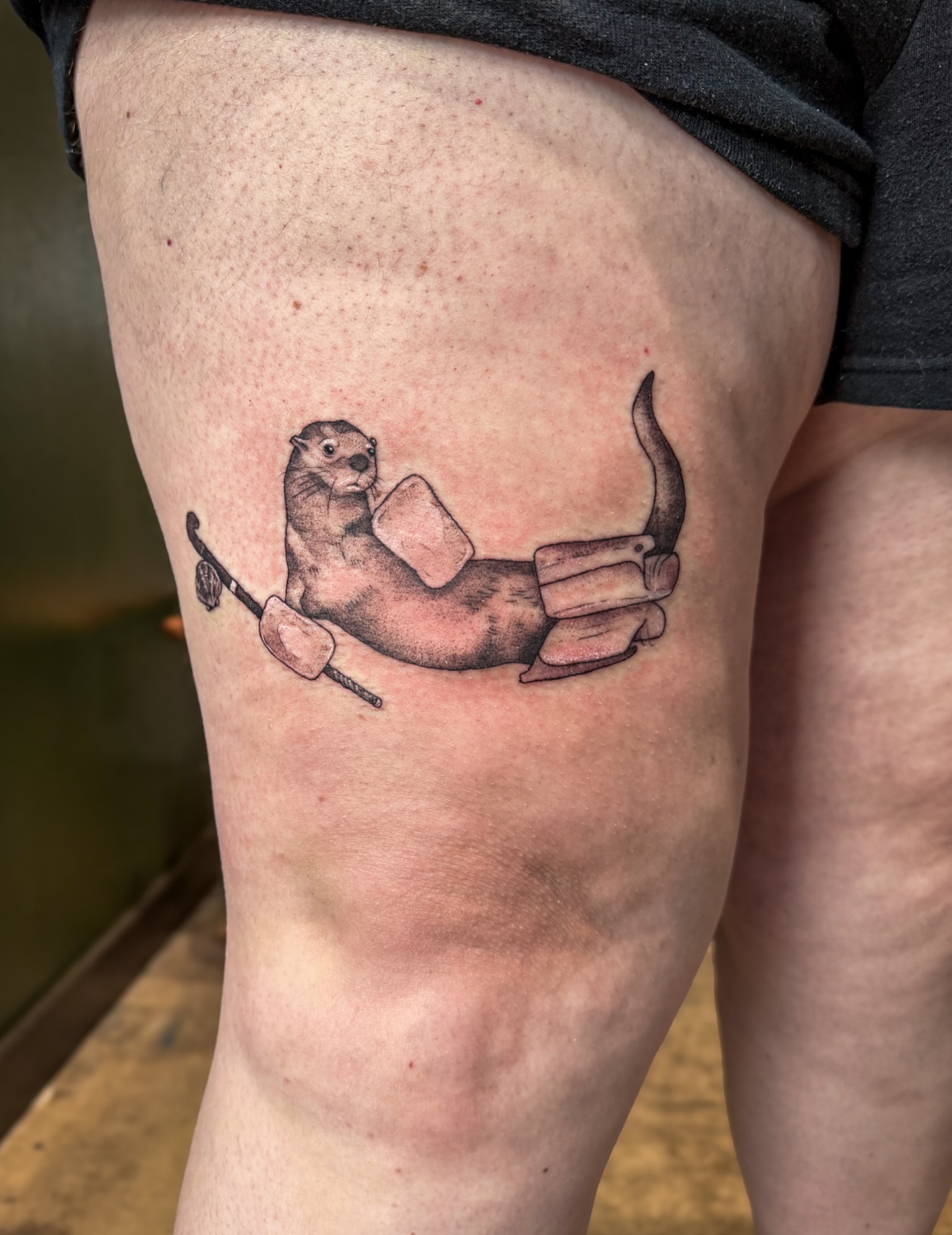 Tattoo by @reaganinks — black_and_grey