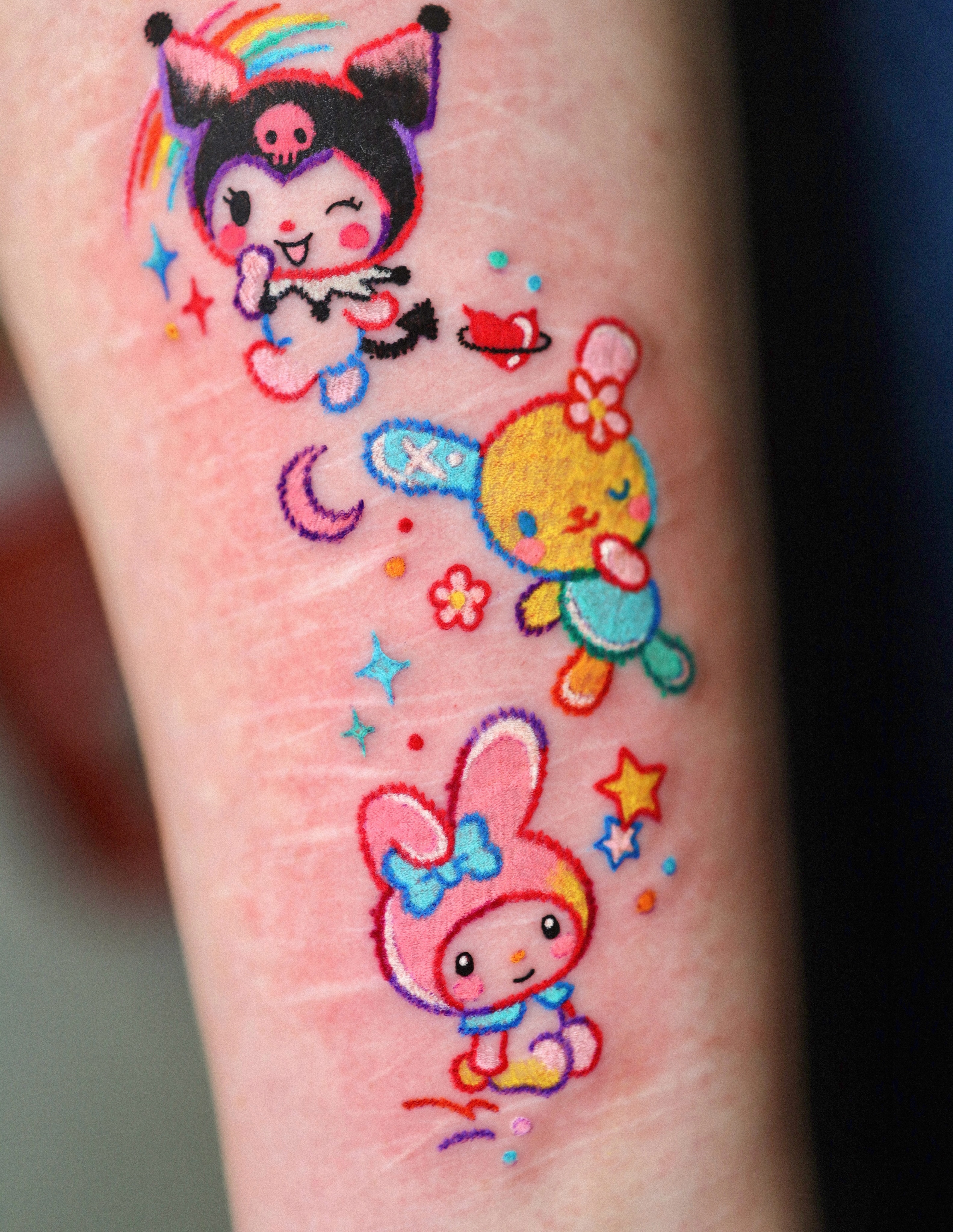 Tattoo by @kettle_tats โ dotwork, anime