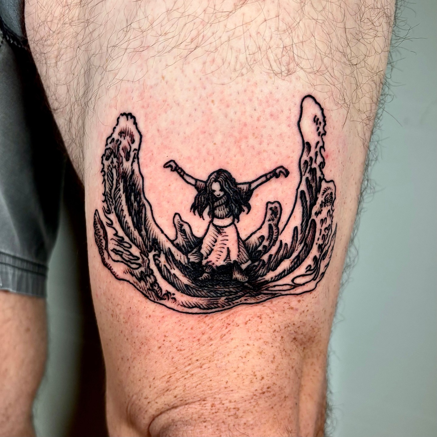 Tattoo by @highsettler โ black_and_grey