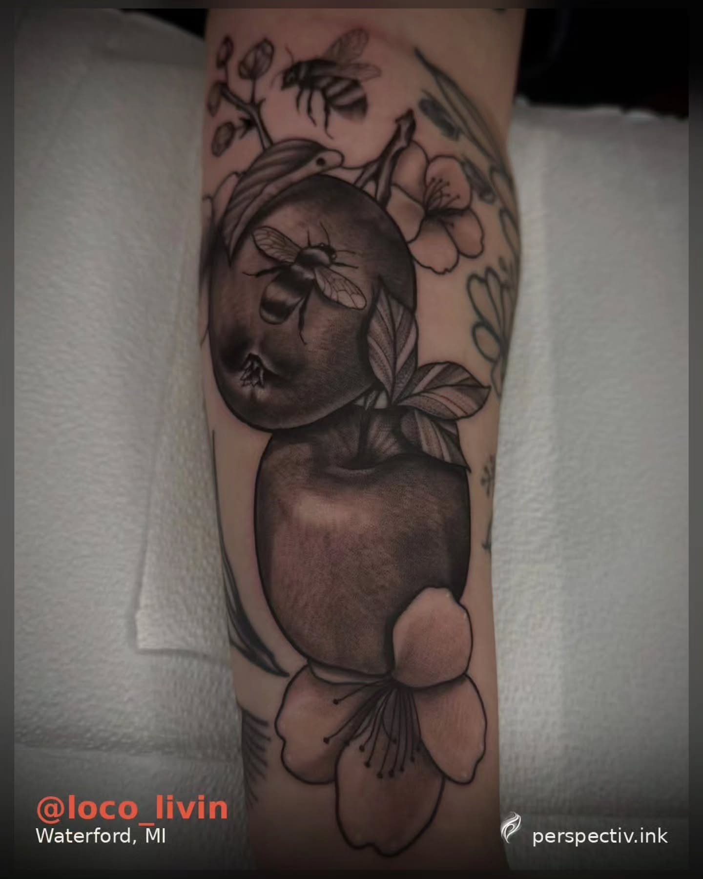 Tattoo by @perspectivink — black_and_grey