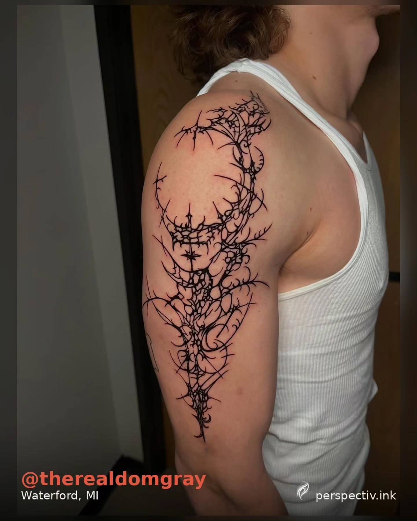 Tattoo by @perspectivink — black_and_grey