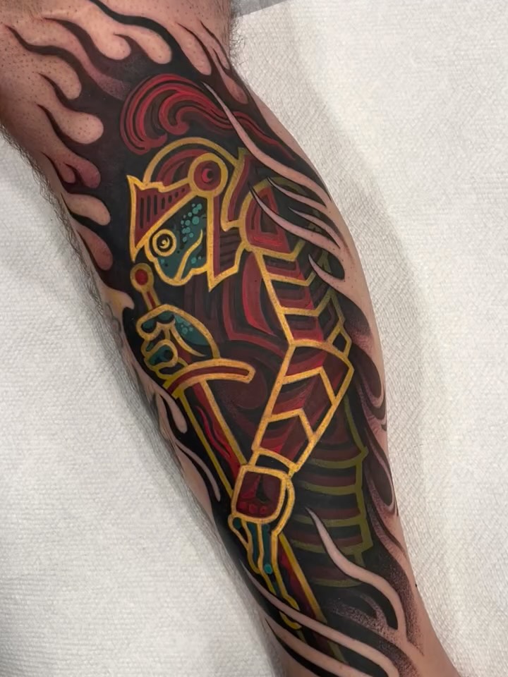 Tattoo by @handshakesnaketattoos — geometric