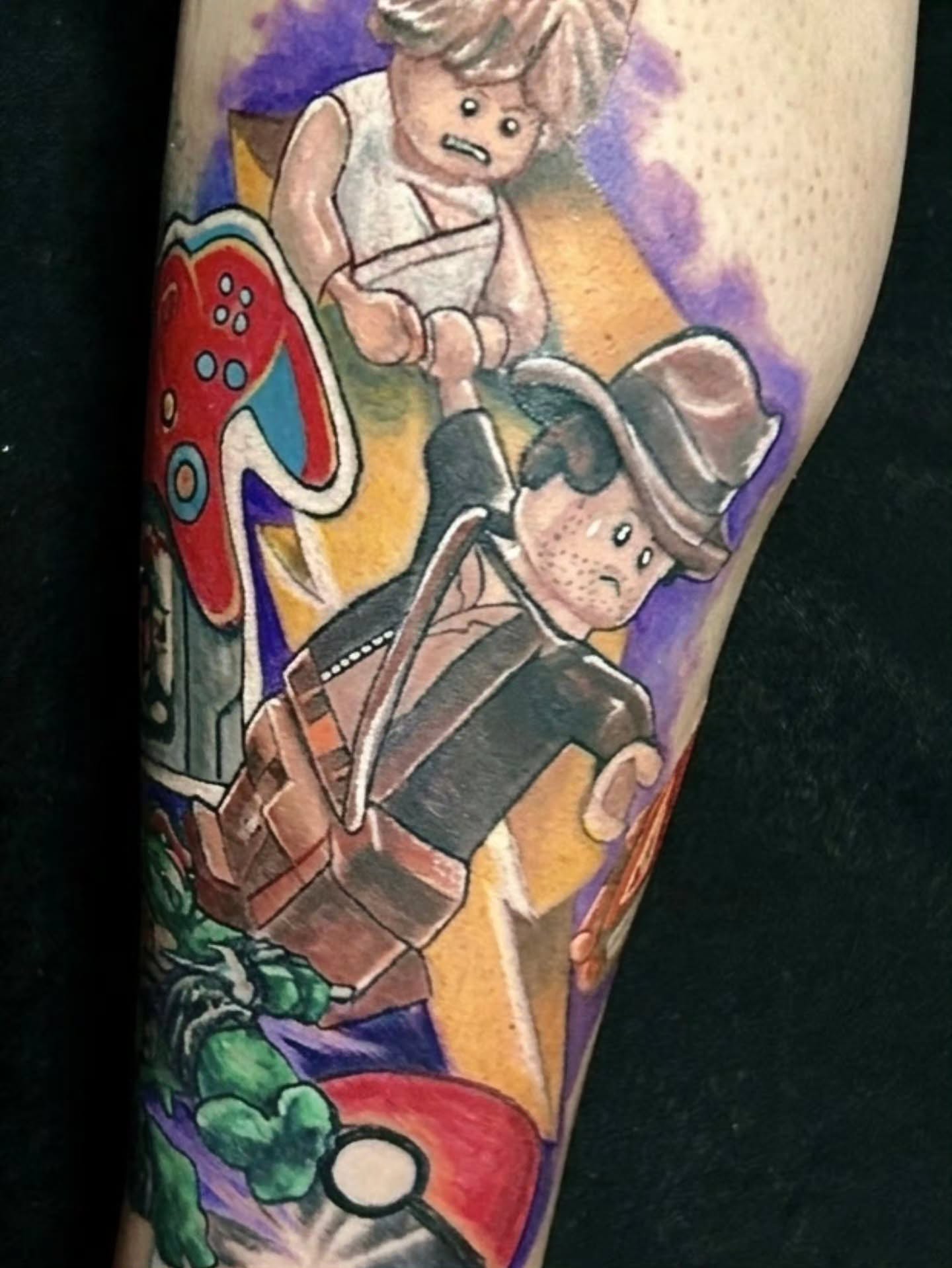 Tattoo by @freshtattoos — dotwork, watercolor