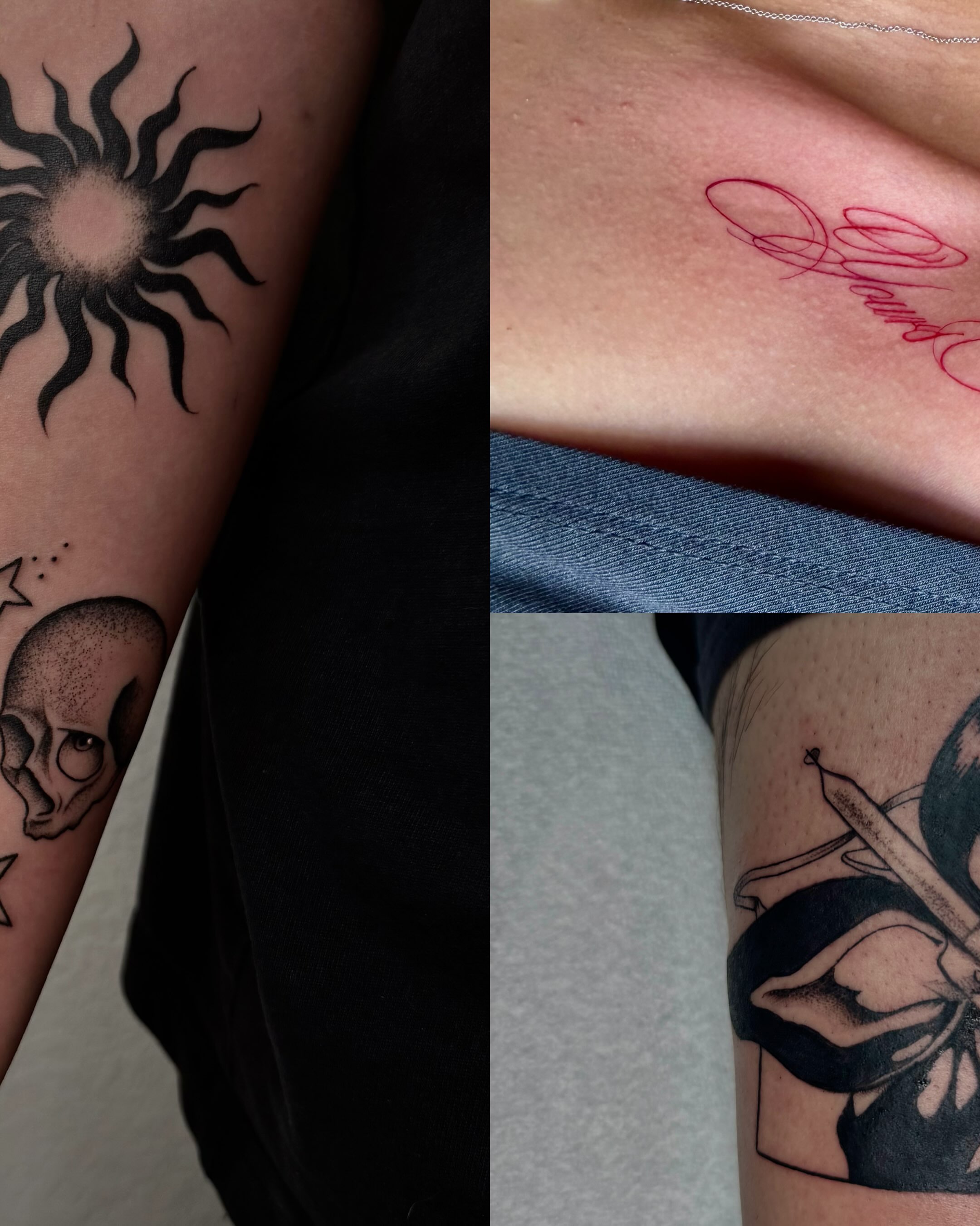 Sun American traditional tattoo on the forearm by Priscilla ☾ ⋆*・゚