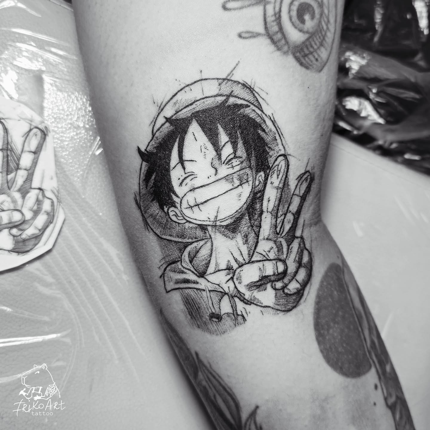 Tattoo by @irikoart_tattoo — anime, dotwork