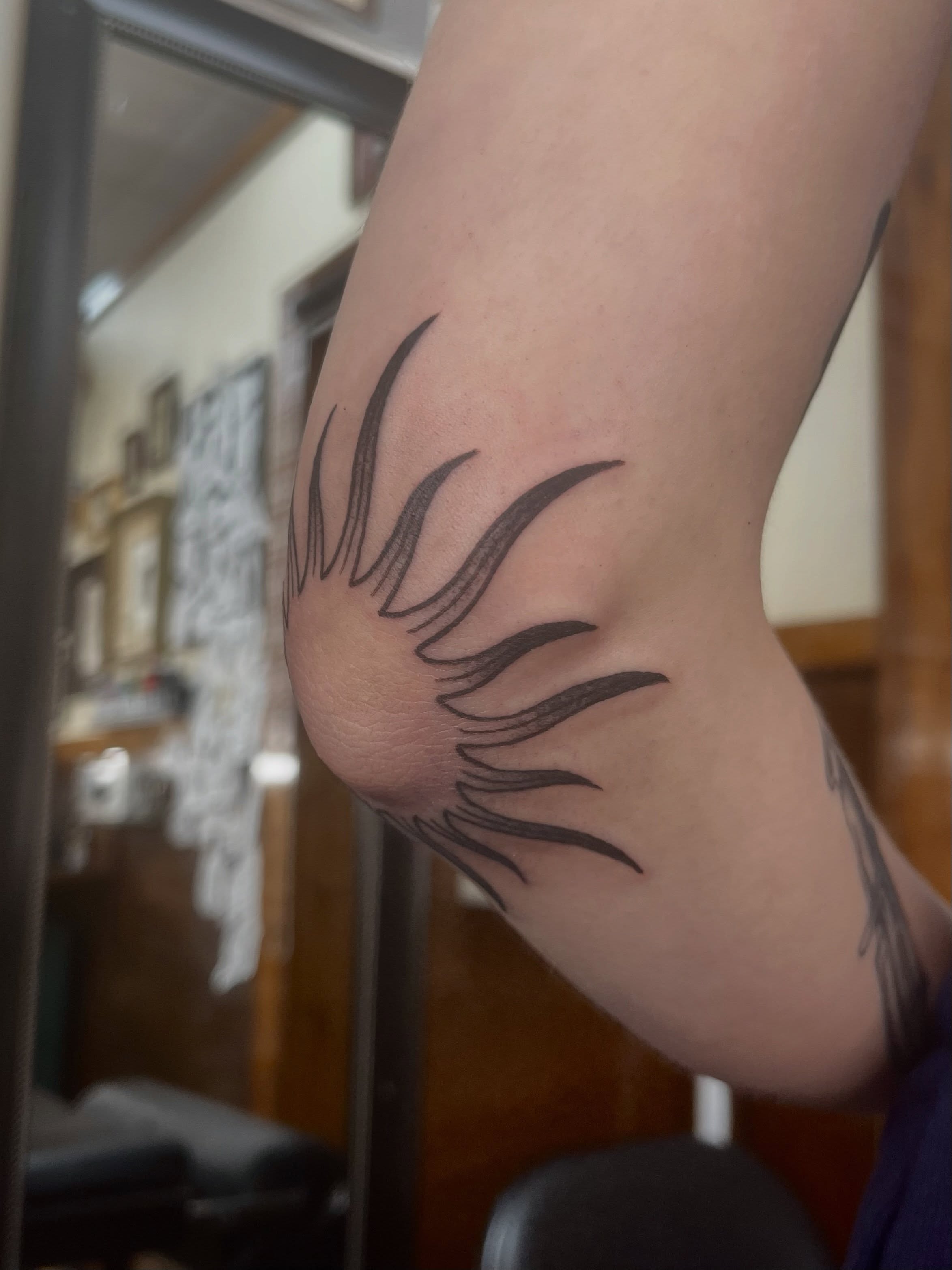 Flame black and grey tattoo on the forearm by jay