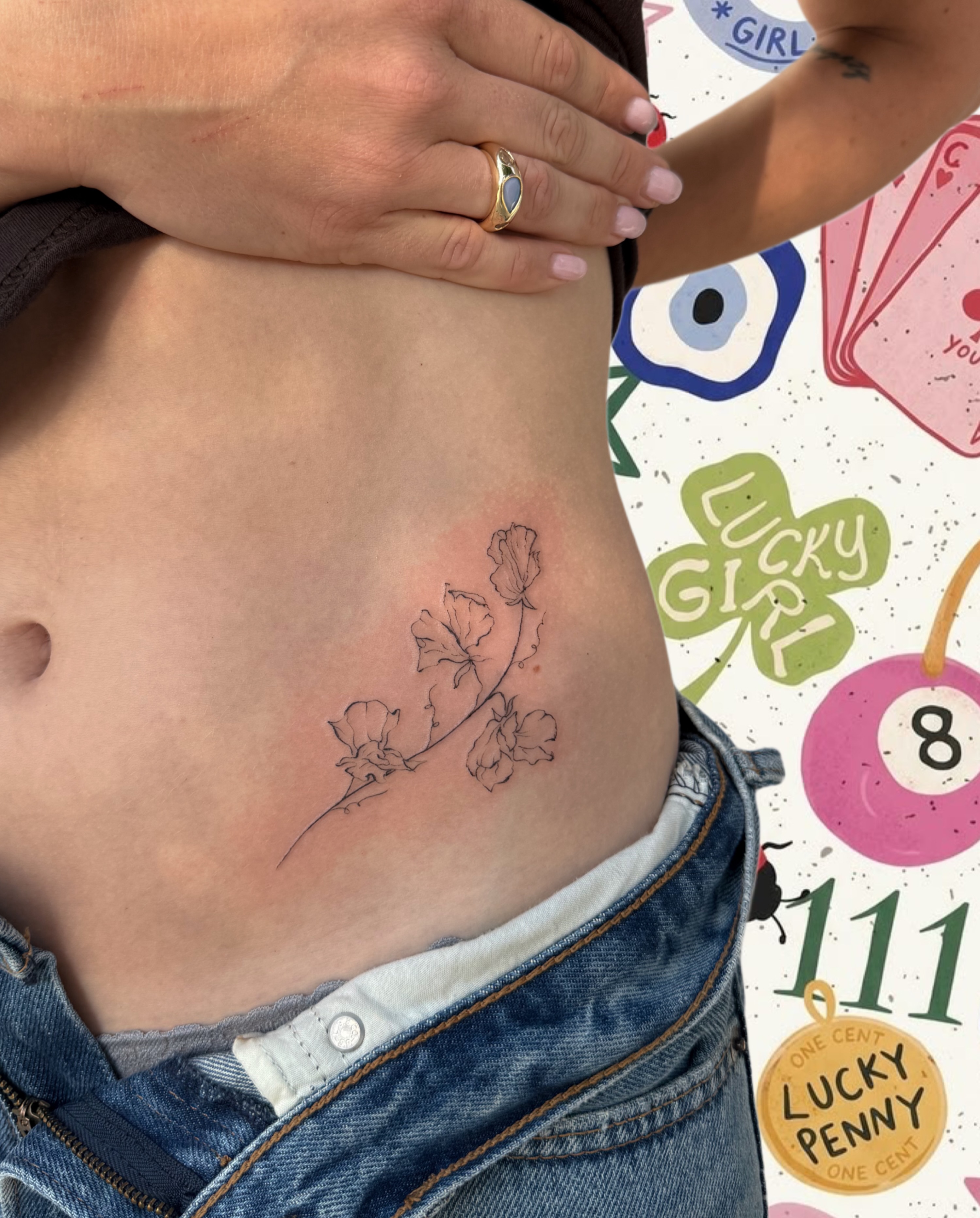 Leaf vine fine line tattoo on the torso by : *✧･ﾟ:* camryn  *:･ﾟ✧: