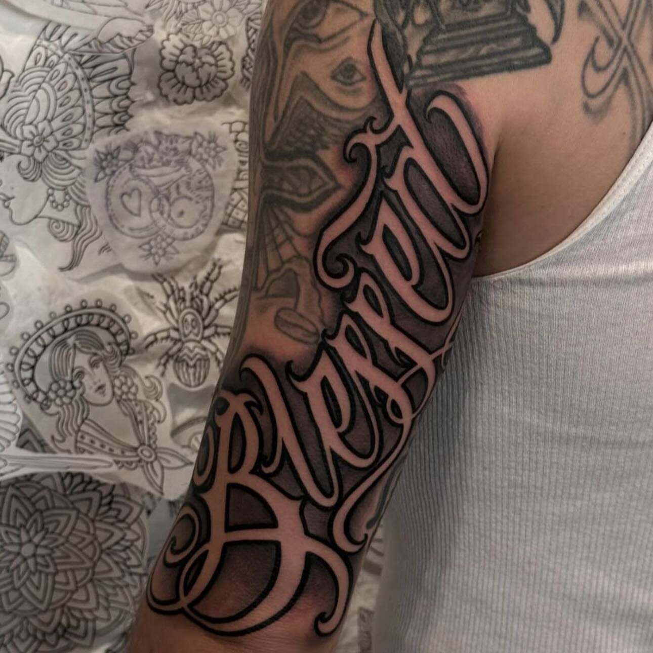 Tattoo by @thekidevantattoos — lettering_script
