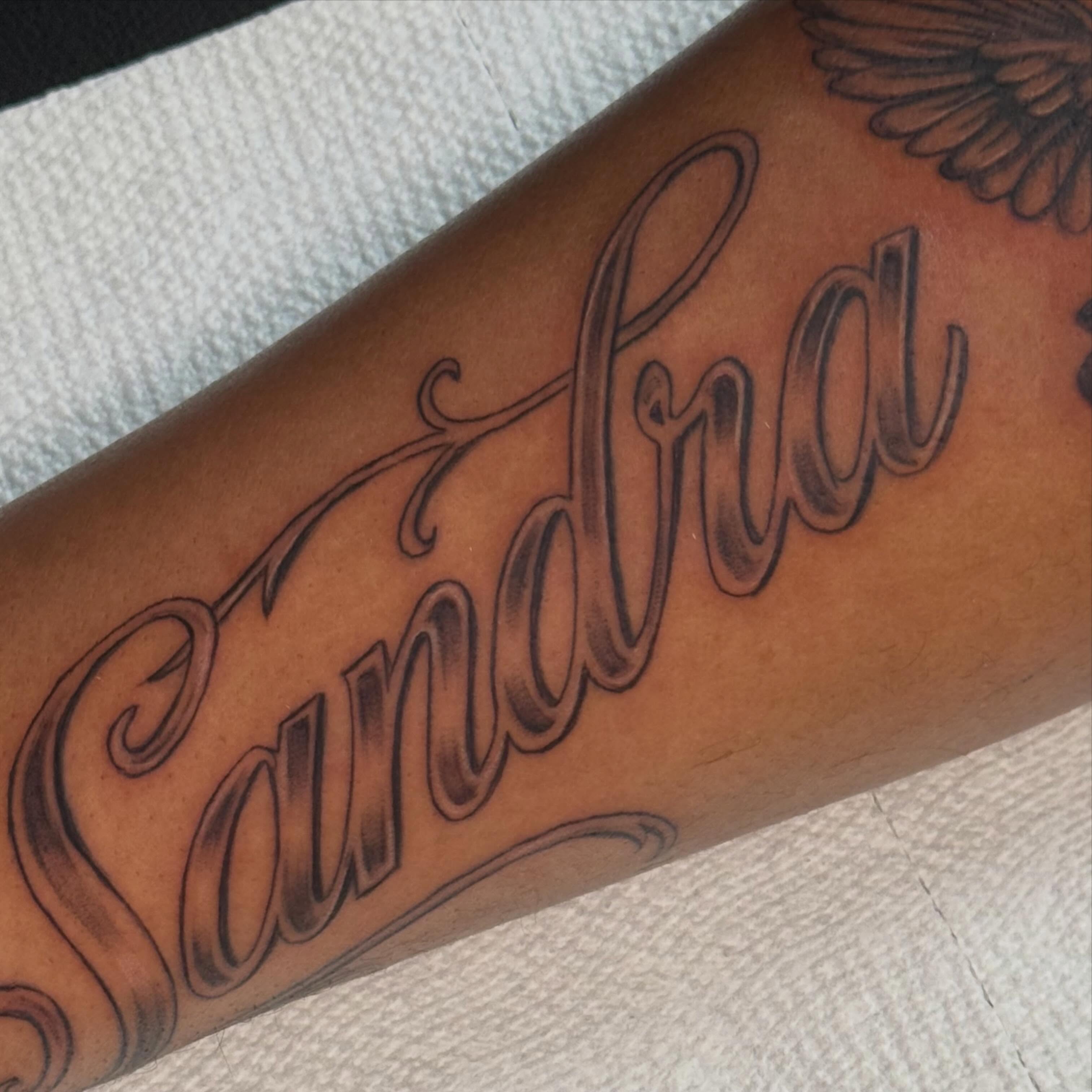 Tattoo by @bellyink_ — lettering_script