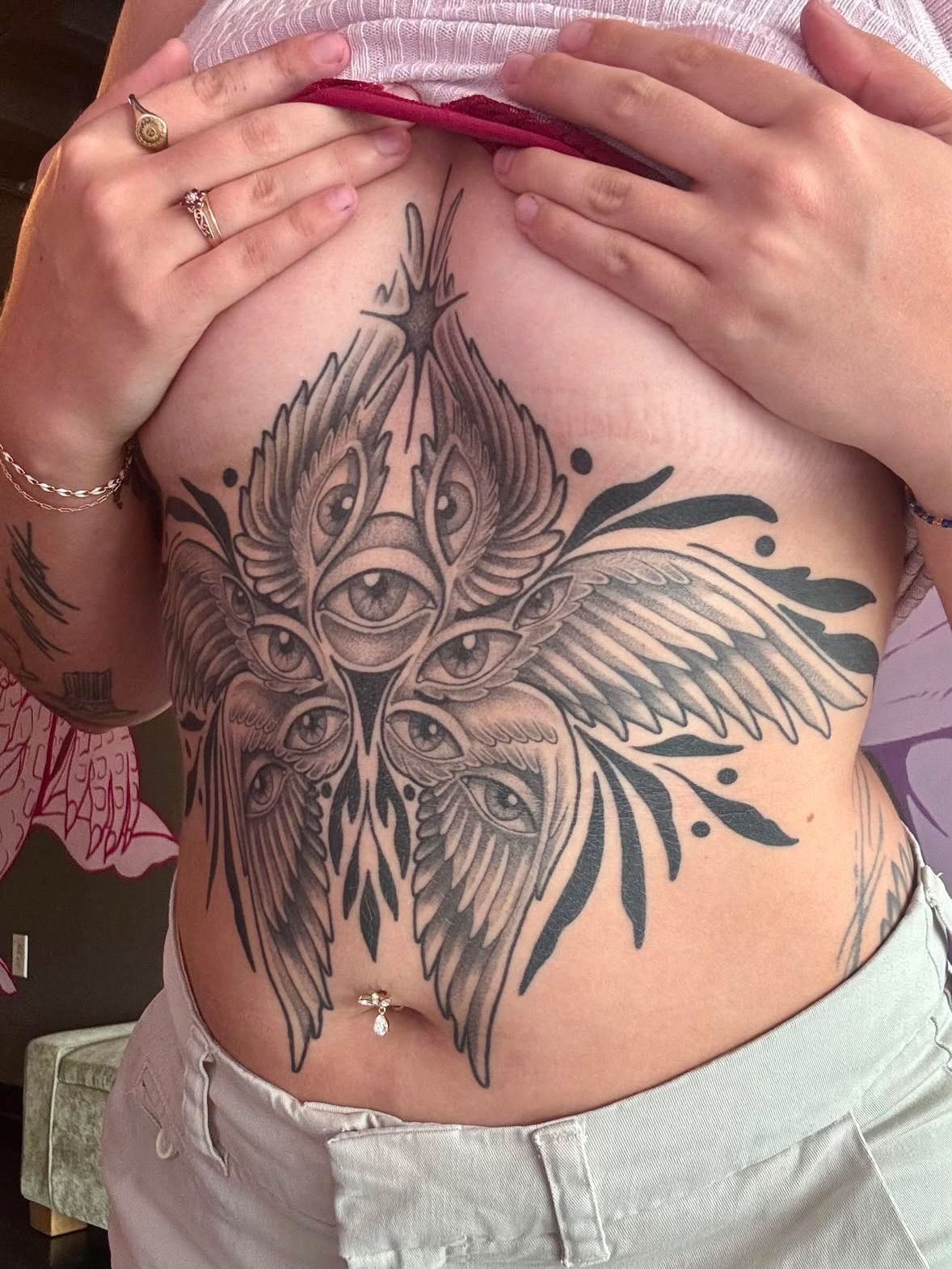 Tattoo by @girlypoptattoos — black_and_grey, geometric