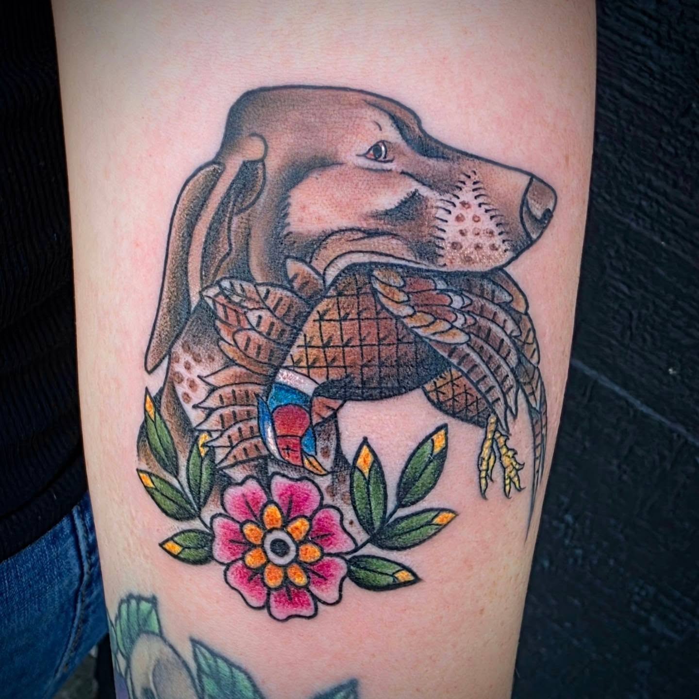 Tattoo by @girlroni — american_traditional, dotwork