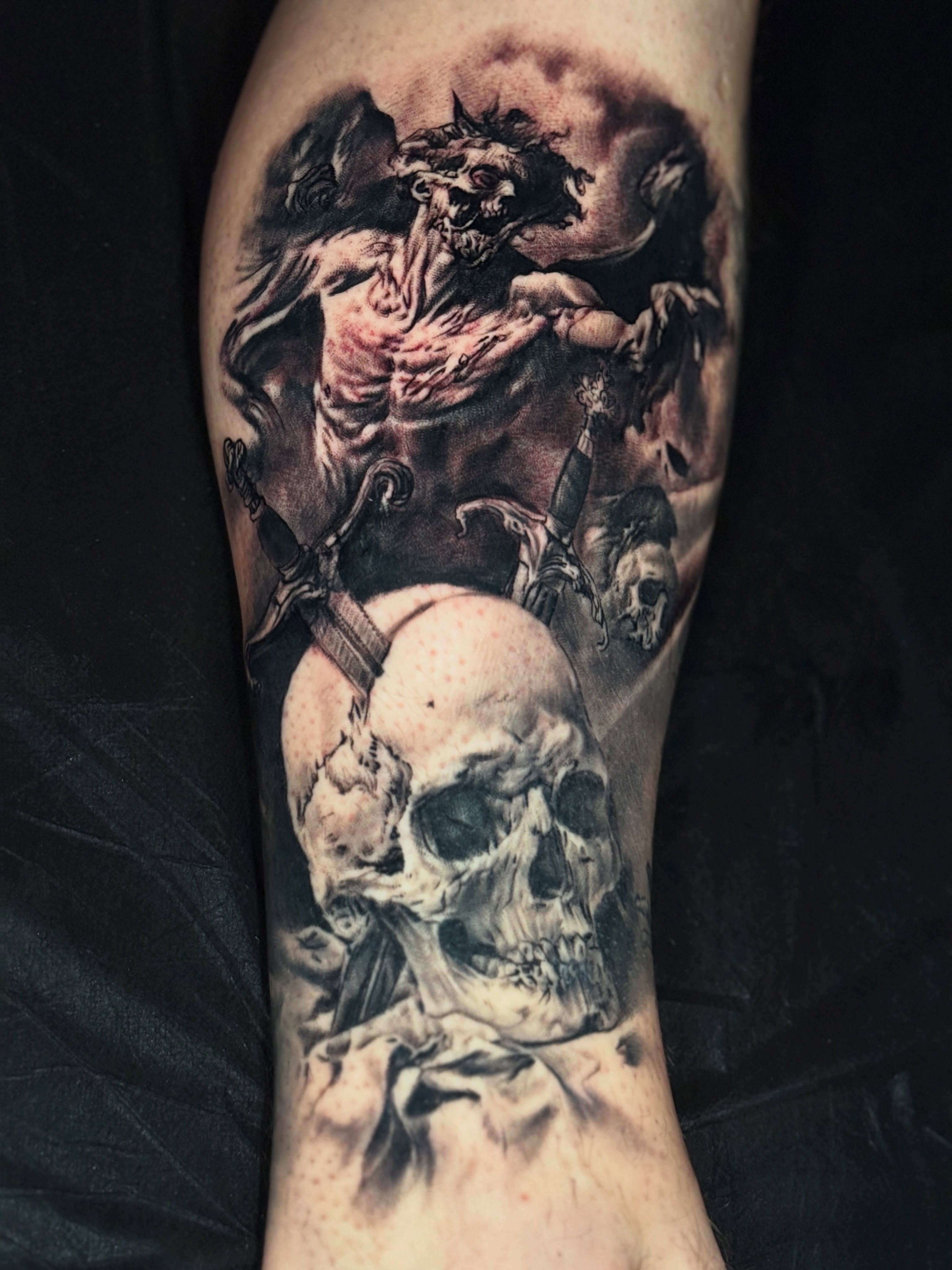 Tattoo by @charlieinkmanrobbins — dark_realism, black_and_grey