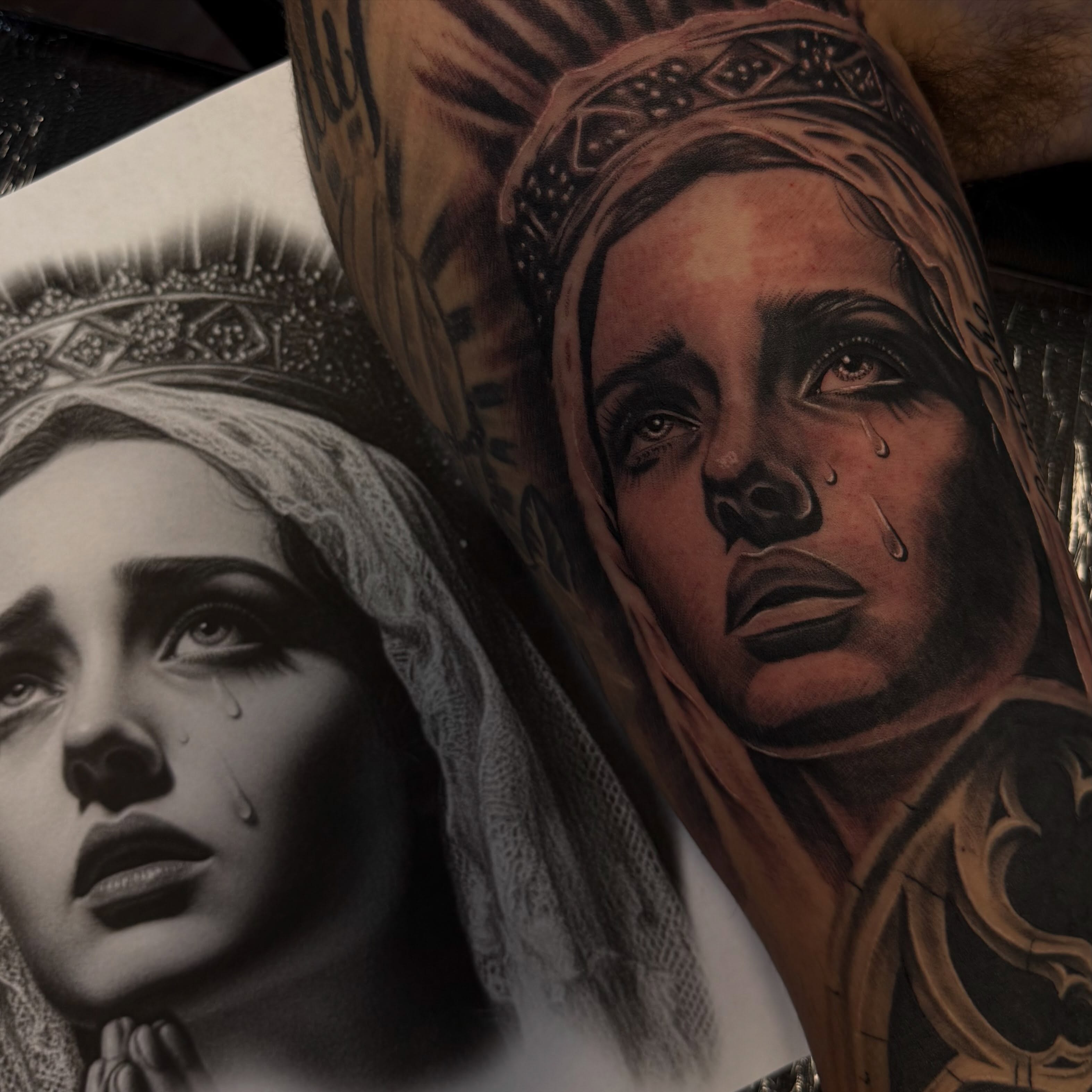 Tattoo by @mcglonetattoos — realism, dark_realism