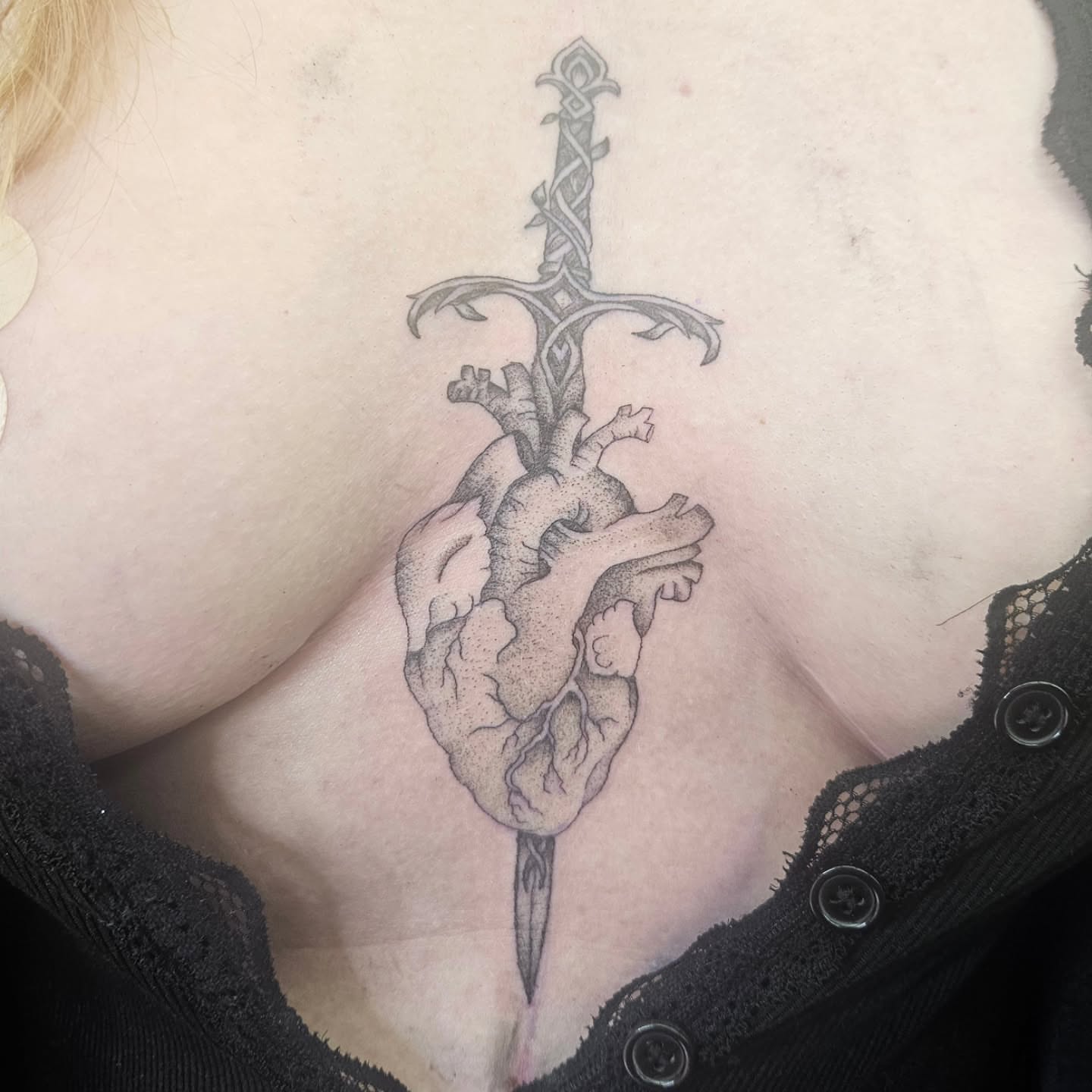 Tattoo by @therestlessdrifter — dotwork, black_and_grey