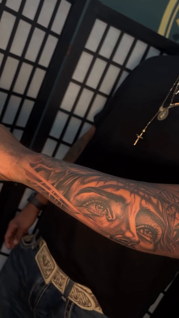 Tattoo by @blessedbychapo — realism, black_and_grey