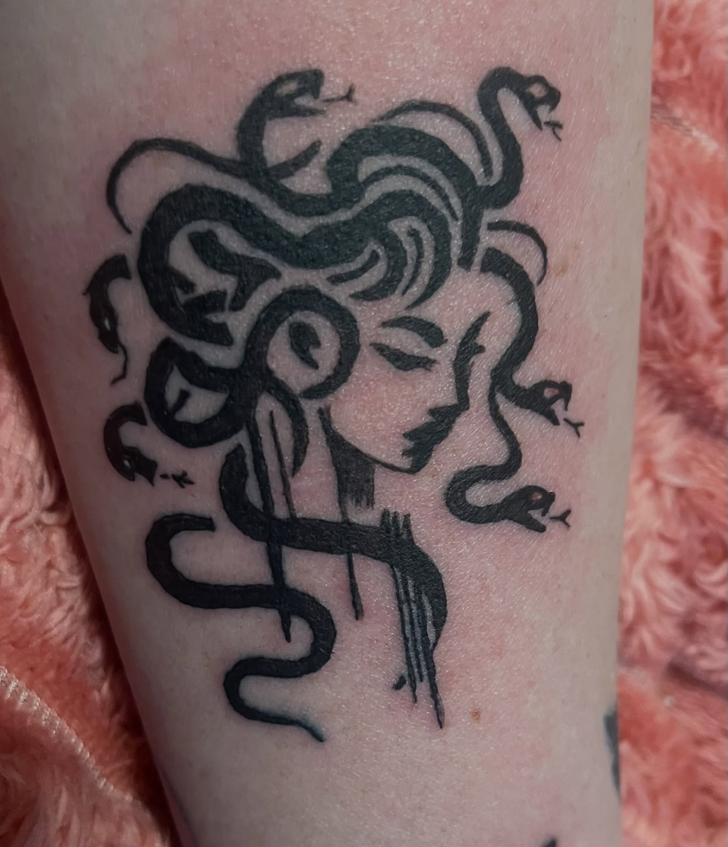 Tattoo by @fuckedupkittytattoo — black_and_grey