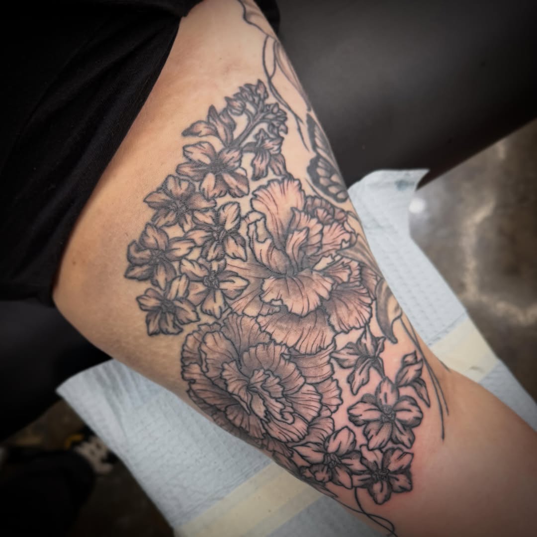 Tattoo by @iamdevinstattoos — black_and_grey