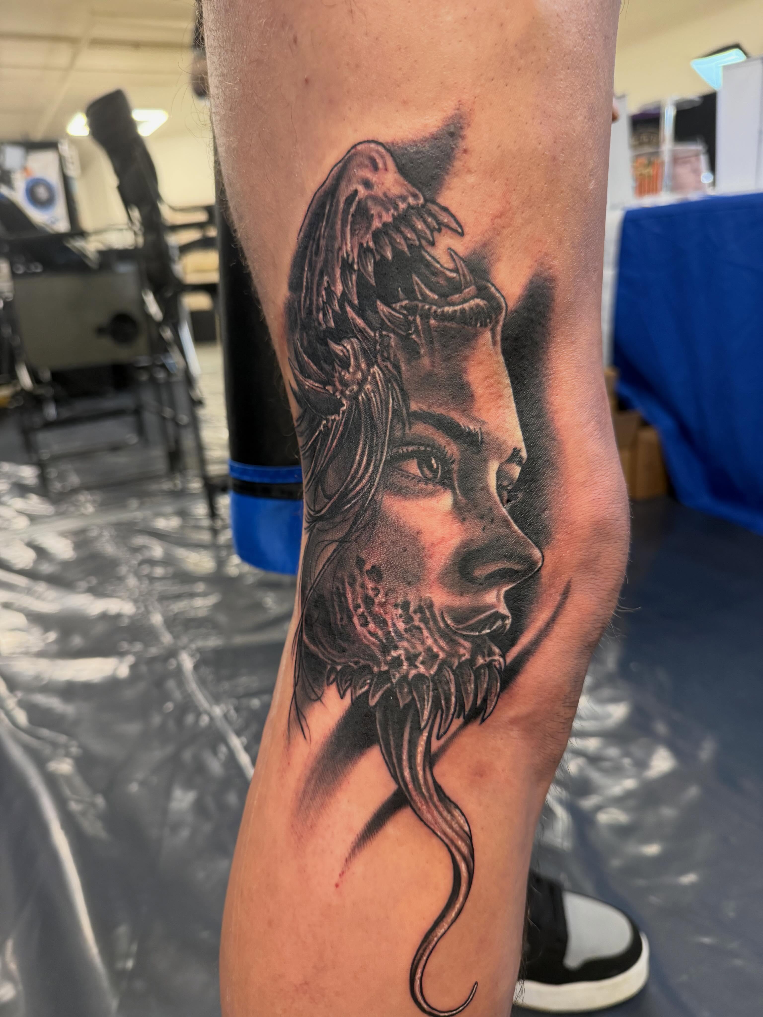 Tattoo by @frankdemao — realism, black_and_grey