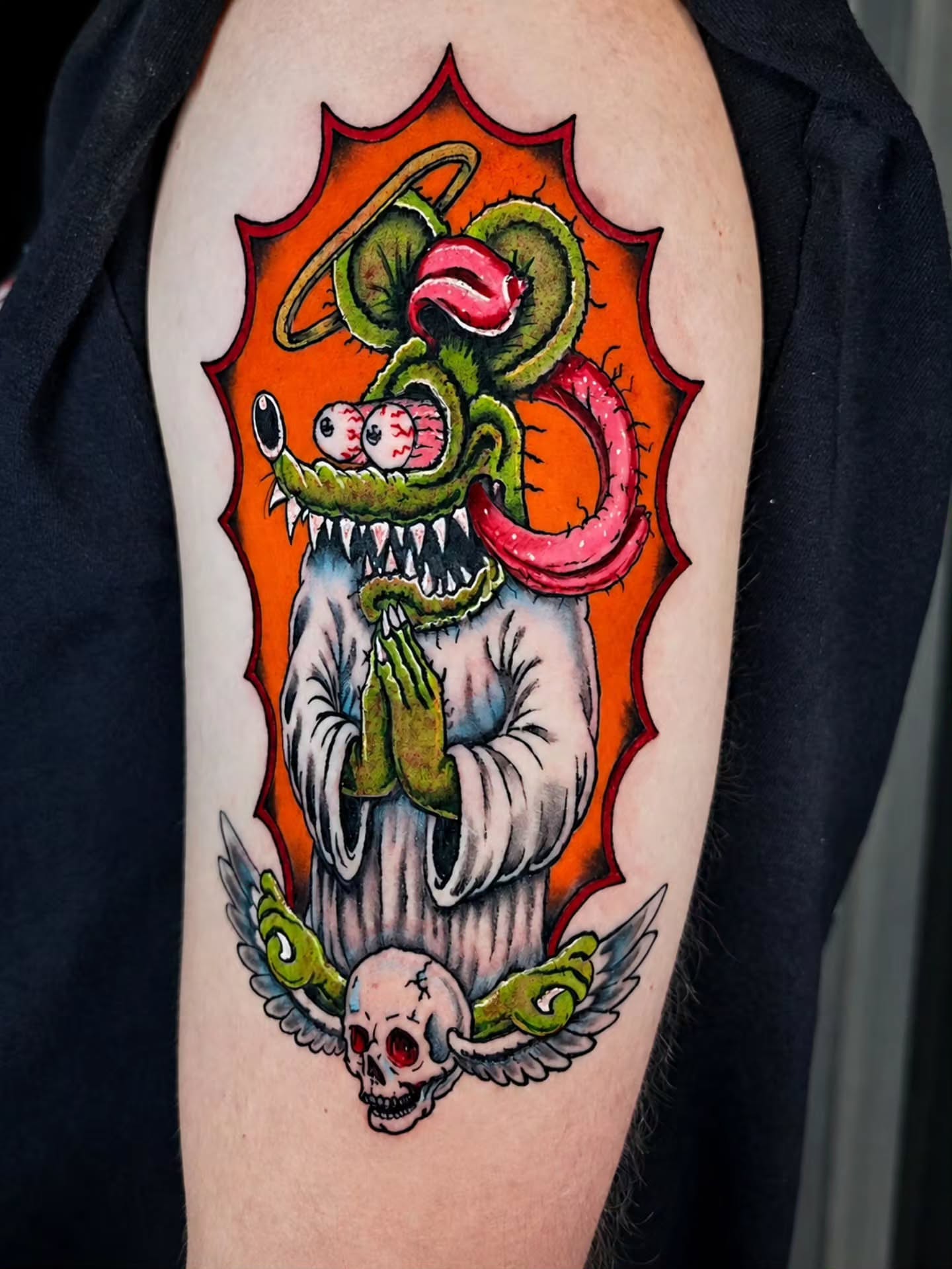 Tattoo by @sikkitattoo — american_traditional, surrealism