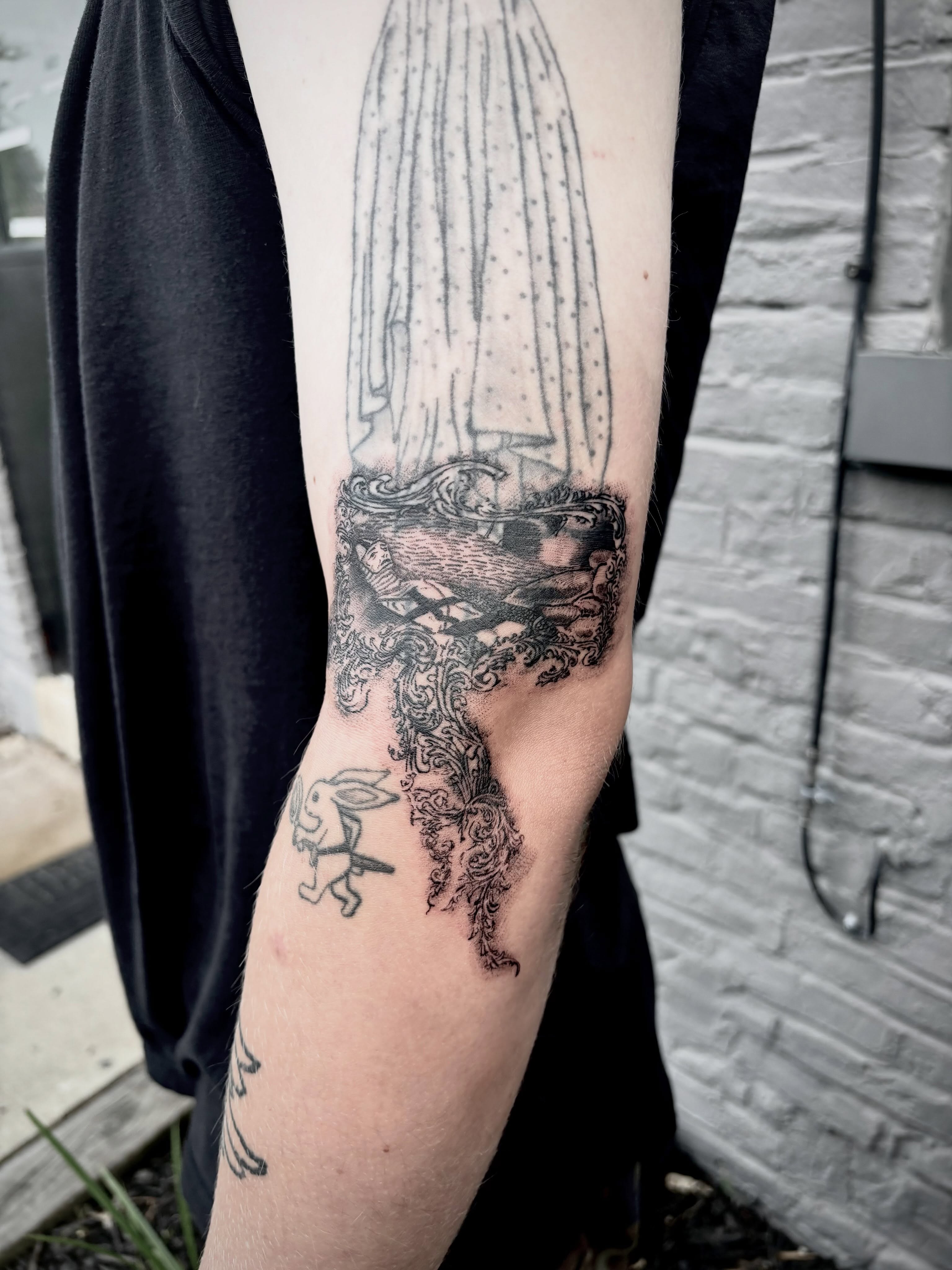 Tattoo by @cold.feet.ttt β black_and_grey, dotwork