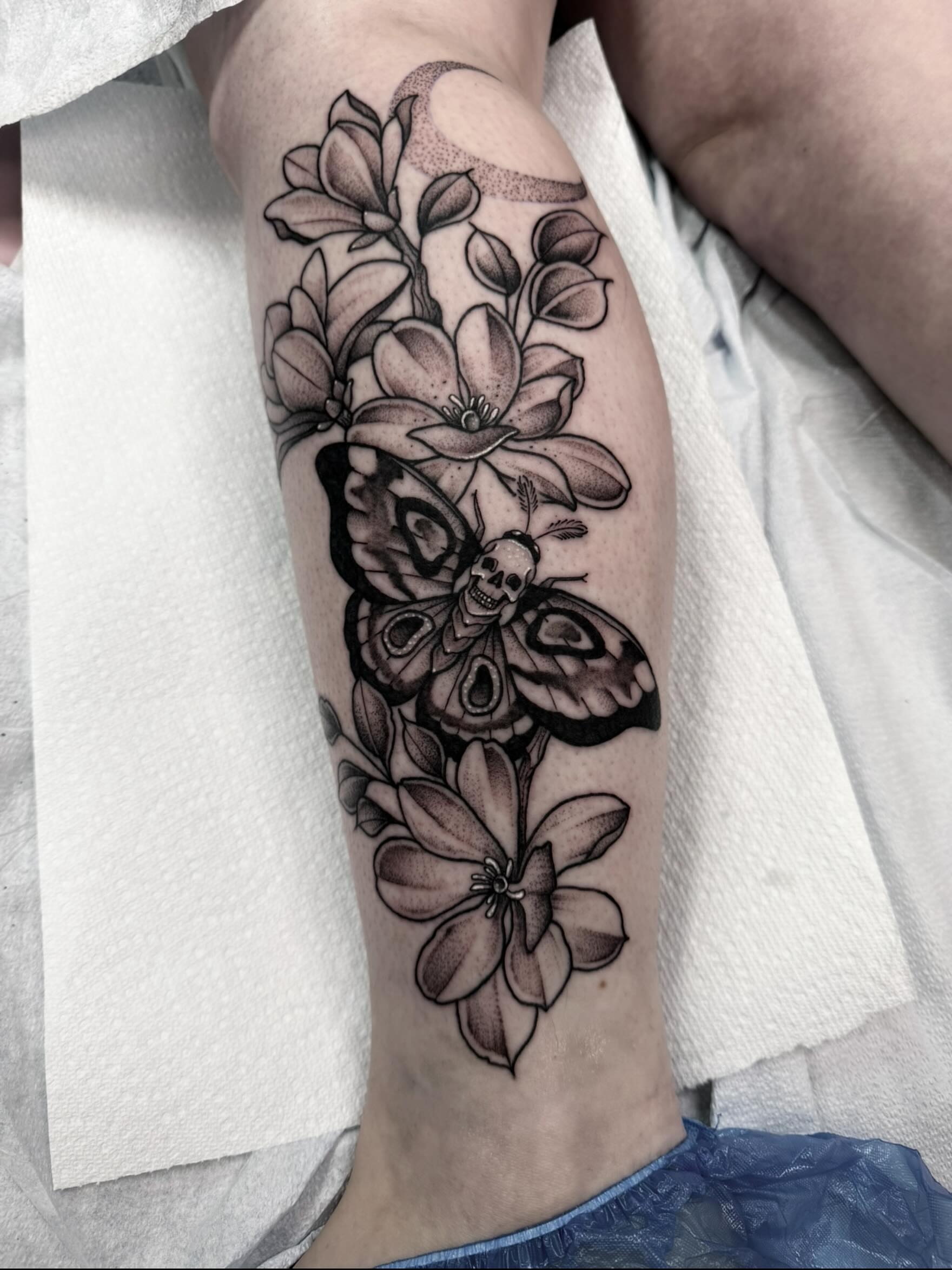 Tattoo by @_crybaby.tattoos — black_and_grey