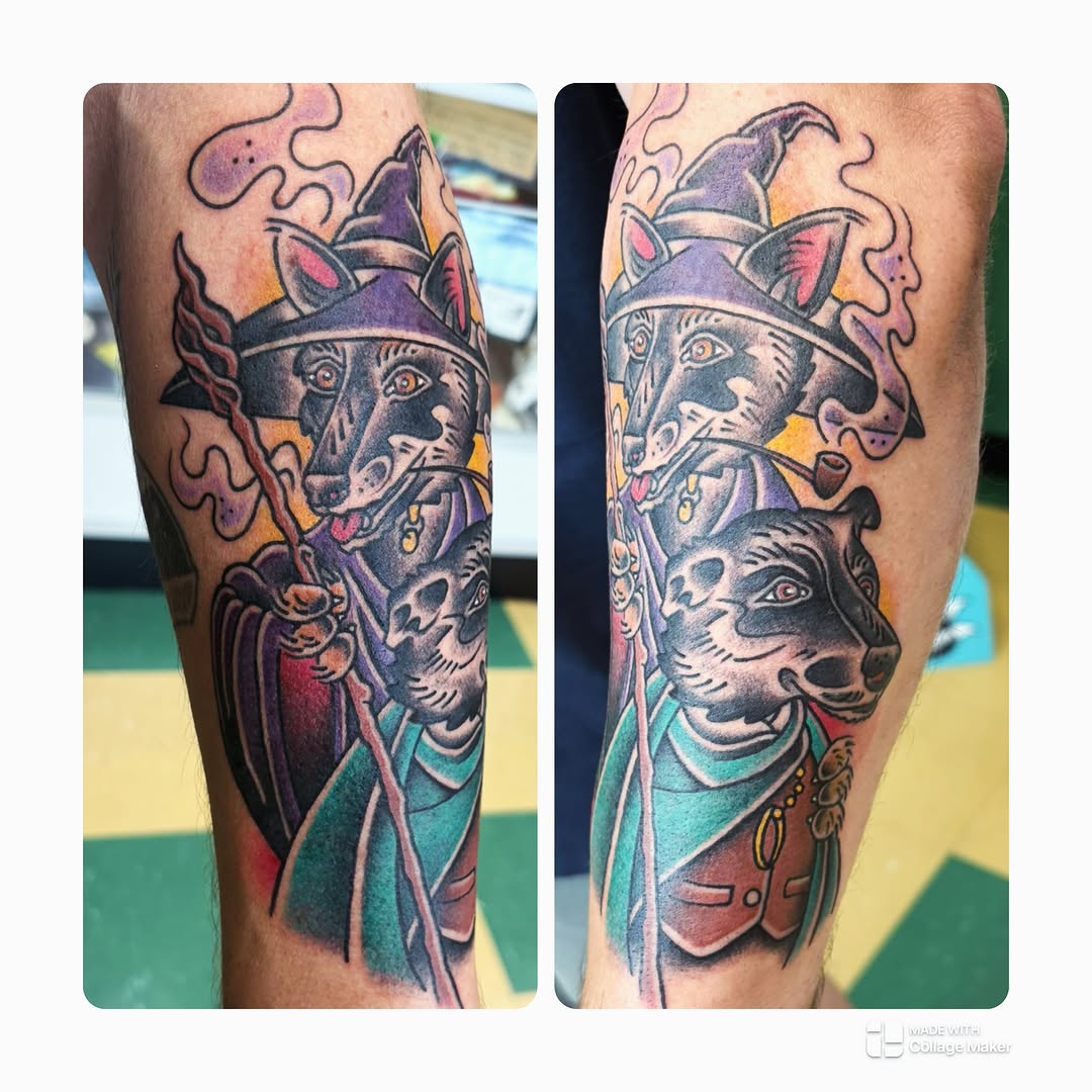 Tattoo by @shawnfarrelltattoo — american_traditional, dotwork
