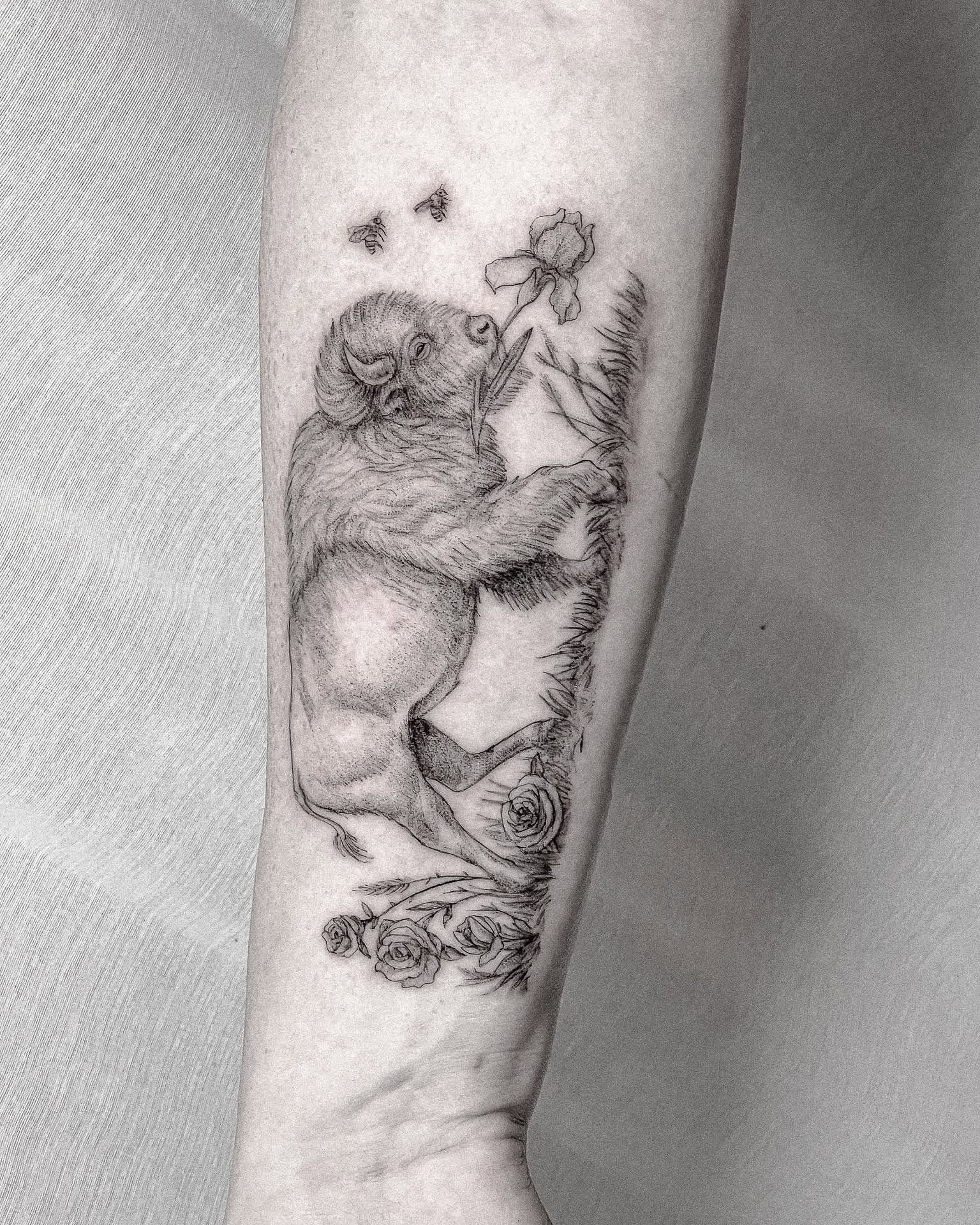 Tattoo by @inshvvn — black_and_grey, realism