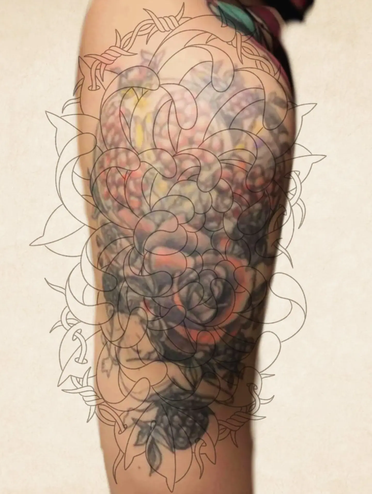 Tattoo by @sinisterspud — american_traditional, dotwork