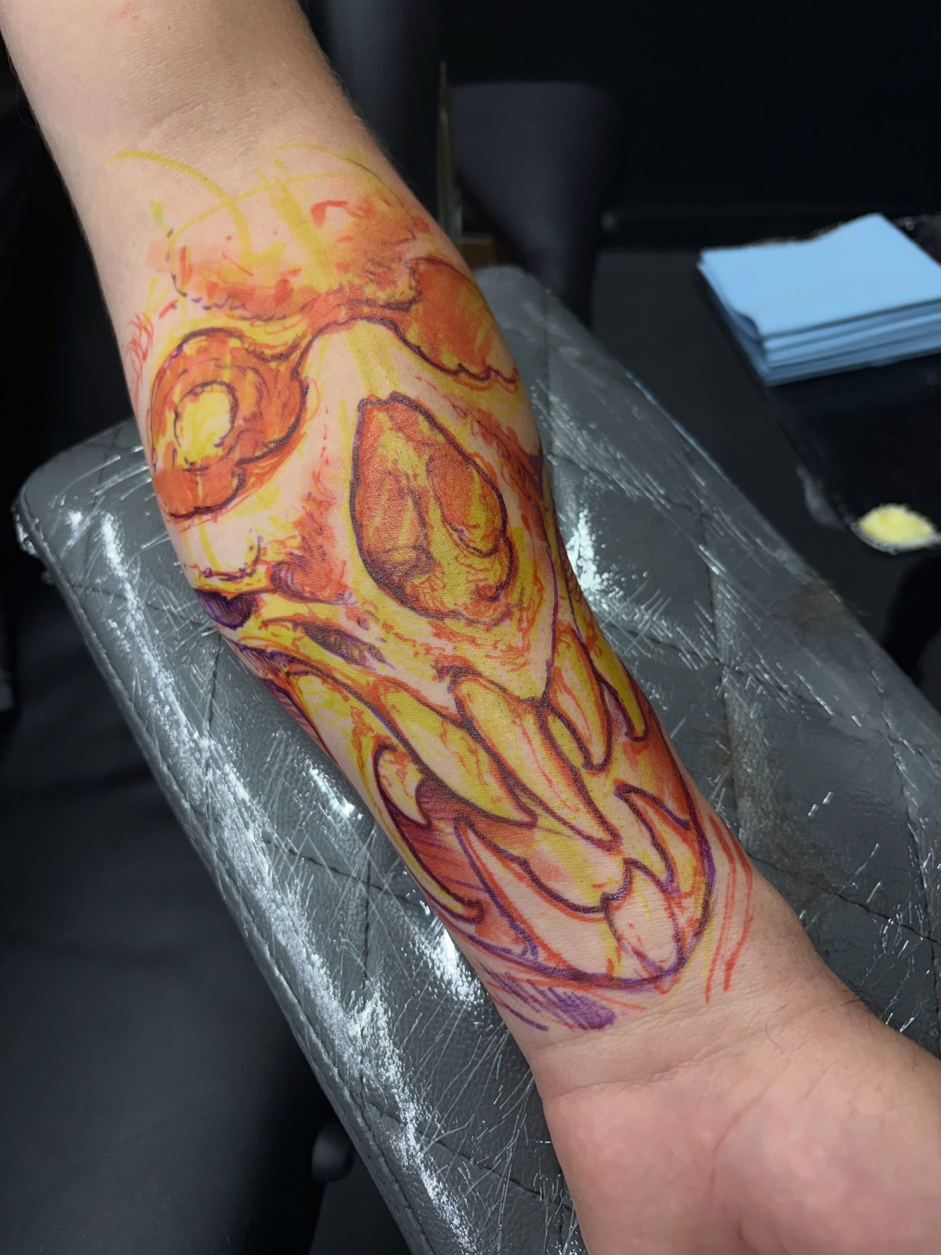 Tattoo by @8jinx9 — watercolor