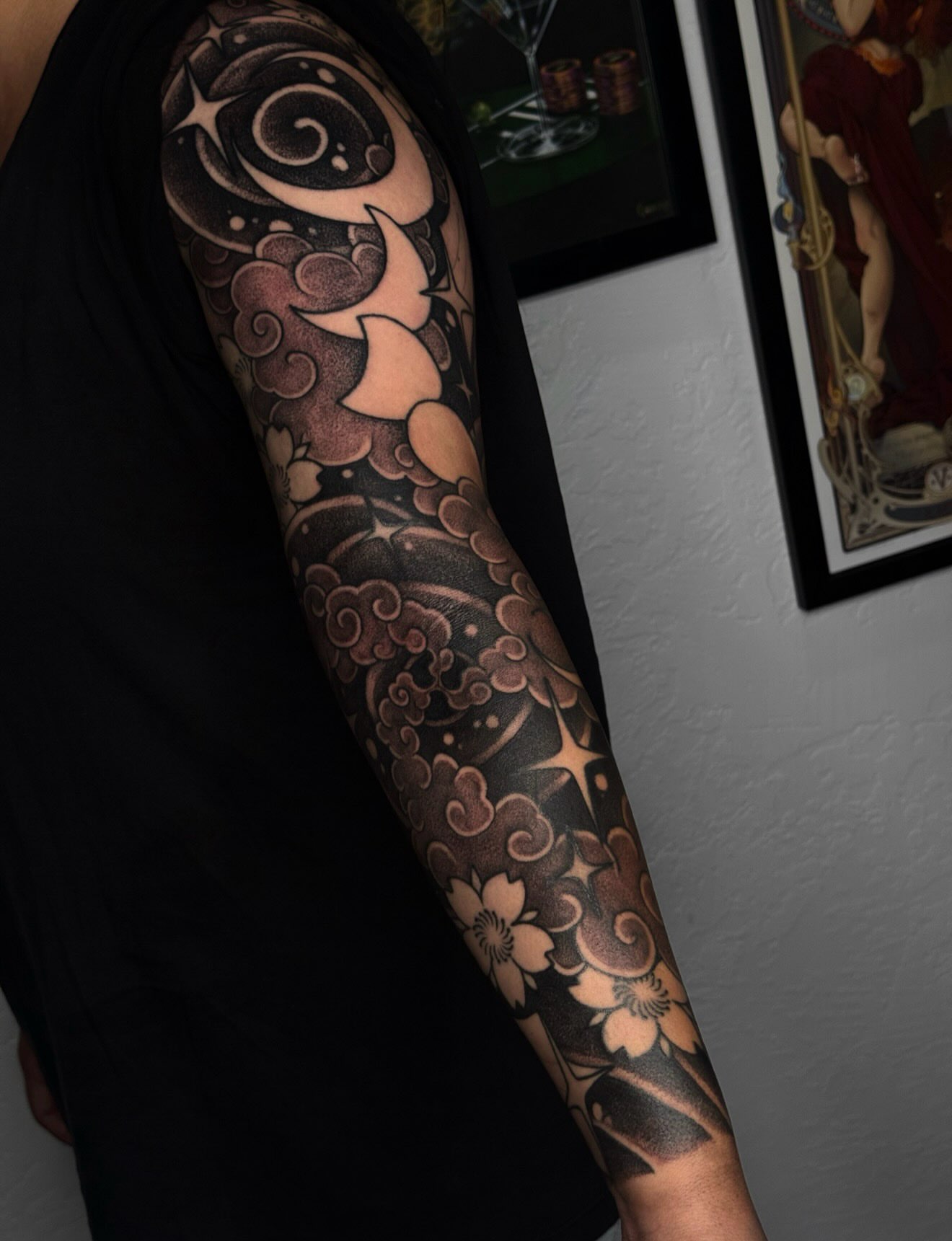 Clouds and flowers japanese irezumi tattoo on the forearm by ☠︎ Mikayla Benson  ☠︎