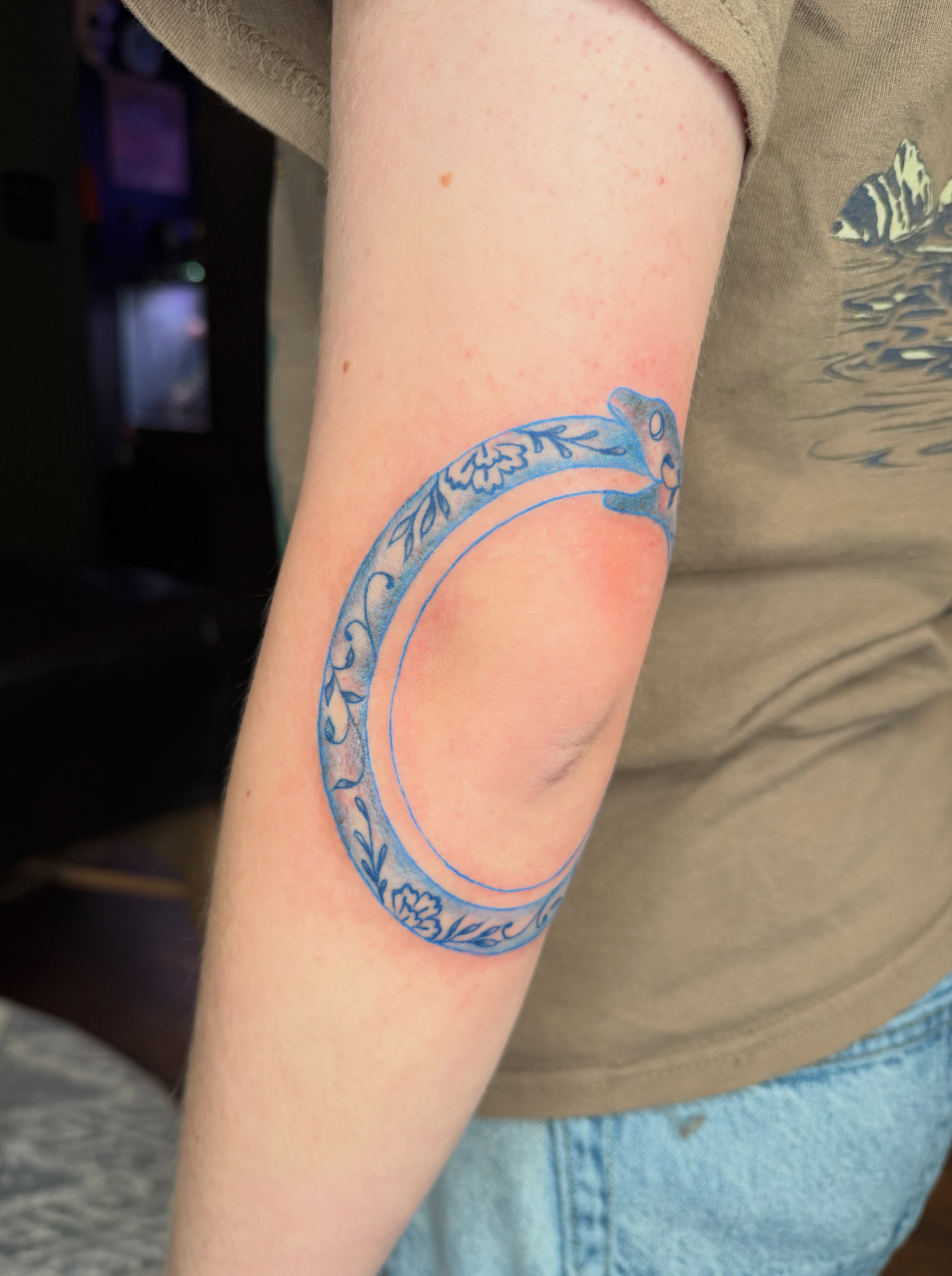 Snake ornamental tattoo on the forearm by Bri ⚡️✨