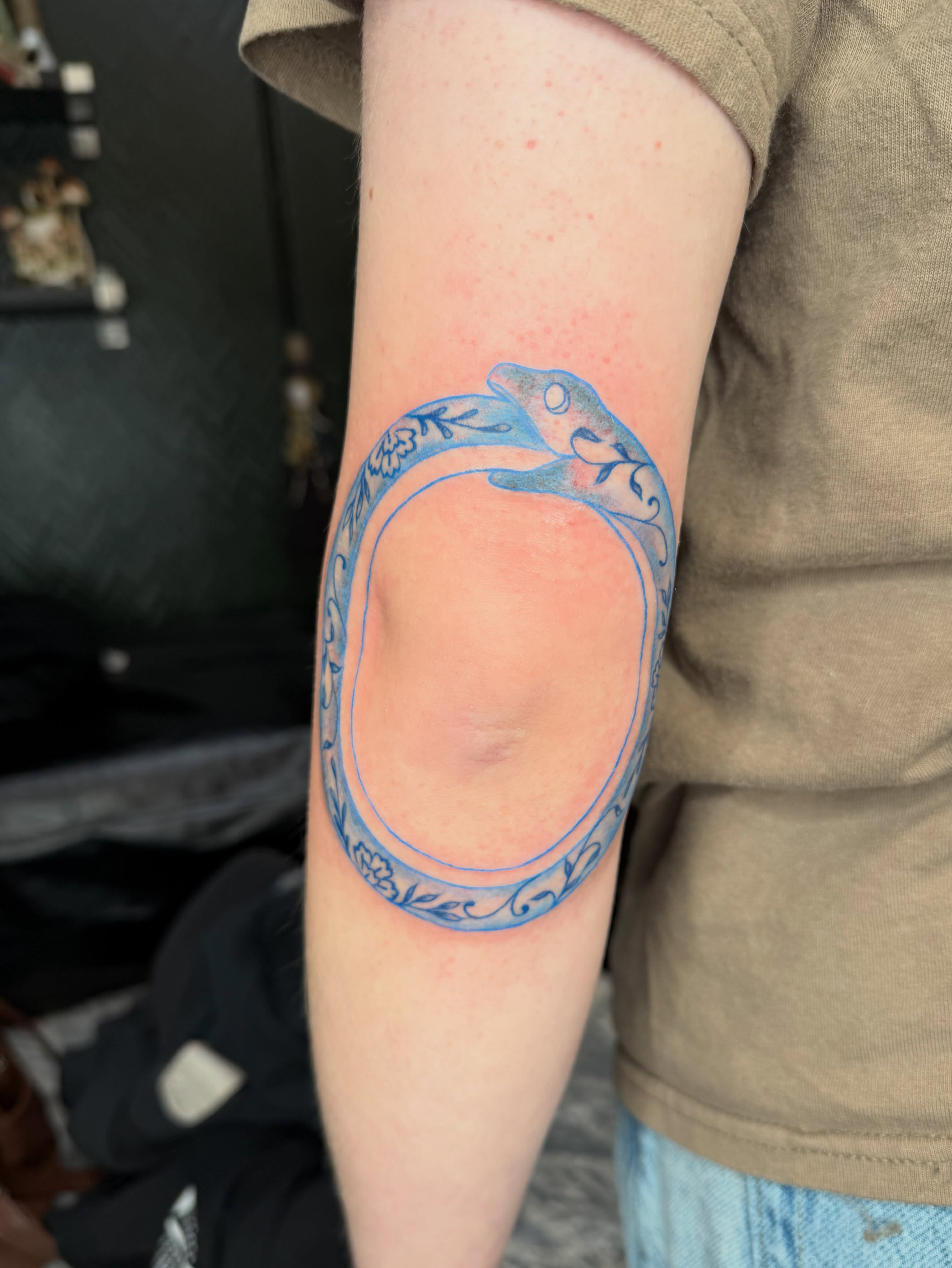 Dolphin ornamental tattoo on the forearm by Bri ⚡️✨