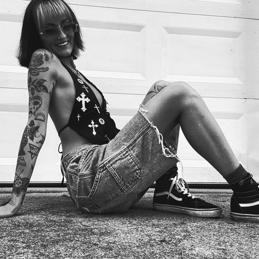 Crosses black and grey tattoo on the torso by π΅πππππ