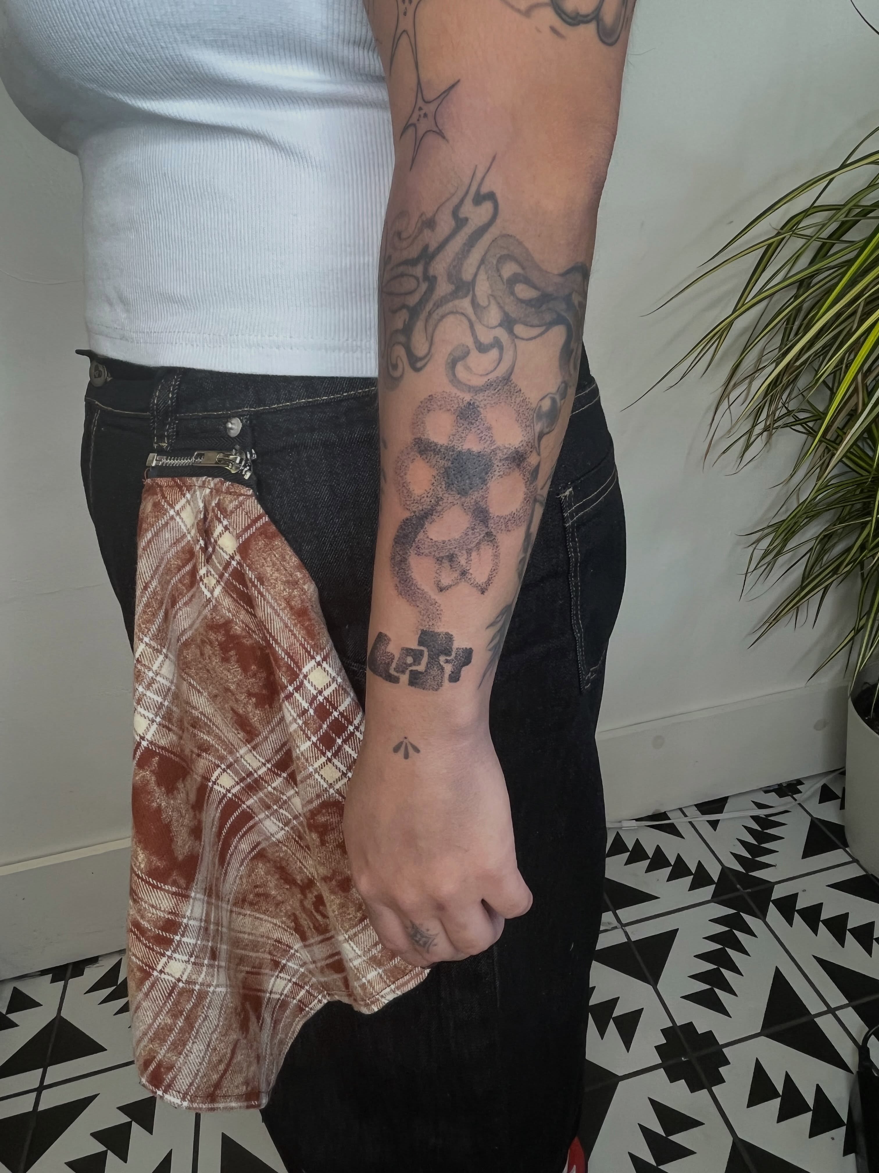 Snake dotwork tattoo on the forearm by luce elias :