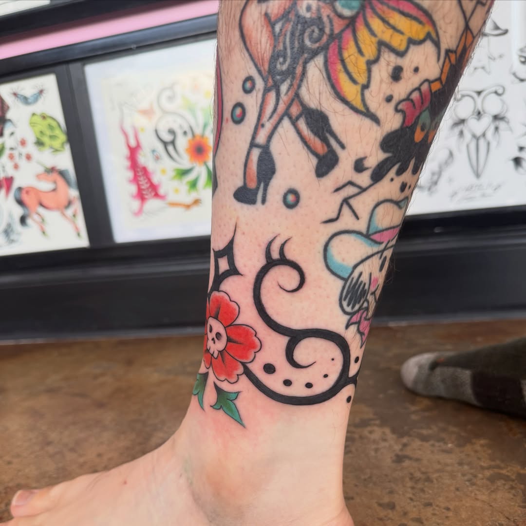 Tattoo by @gremlin.tattoos — american_traditional, dotwork