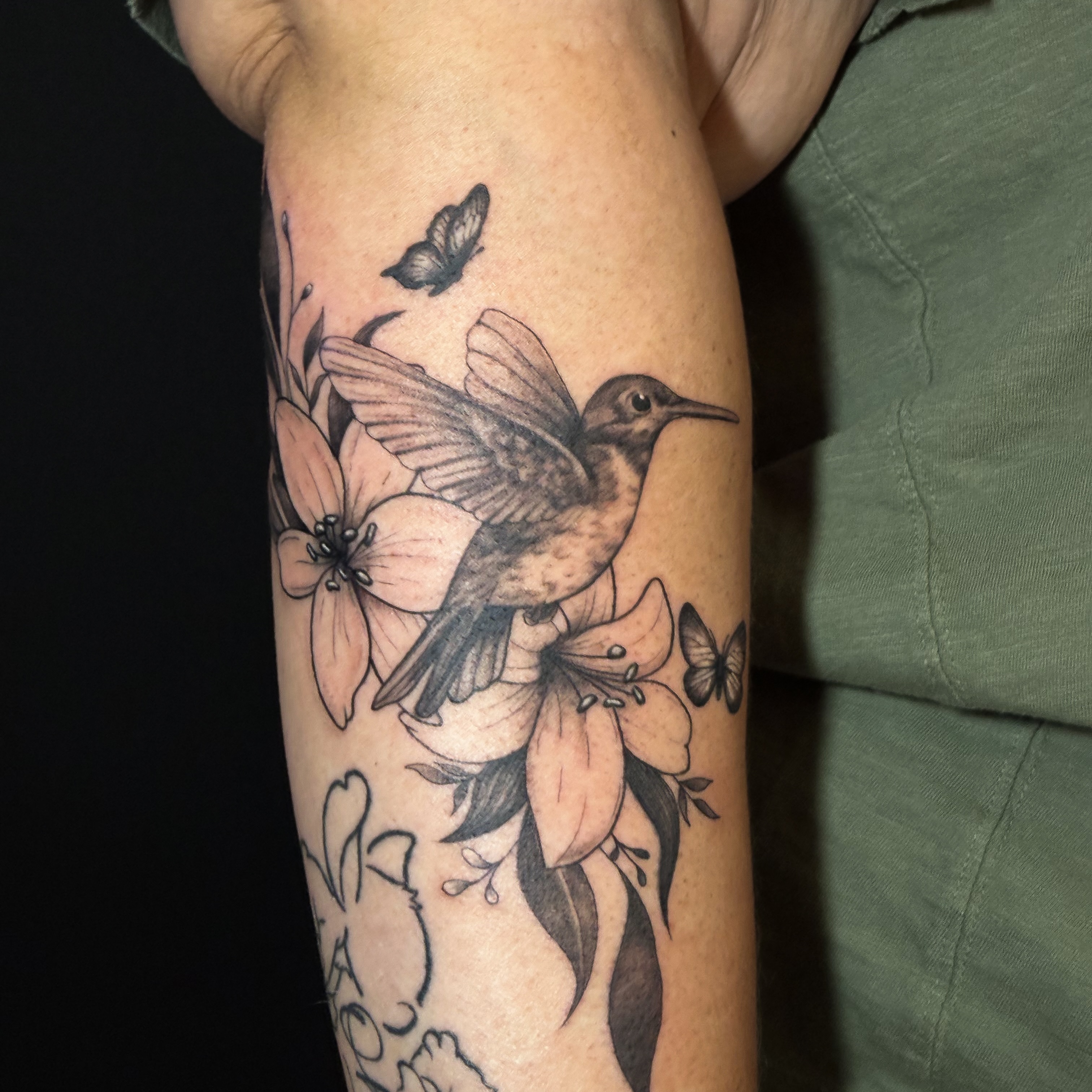 Tattoo by @songsparrowink — black_and_grey, realism