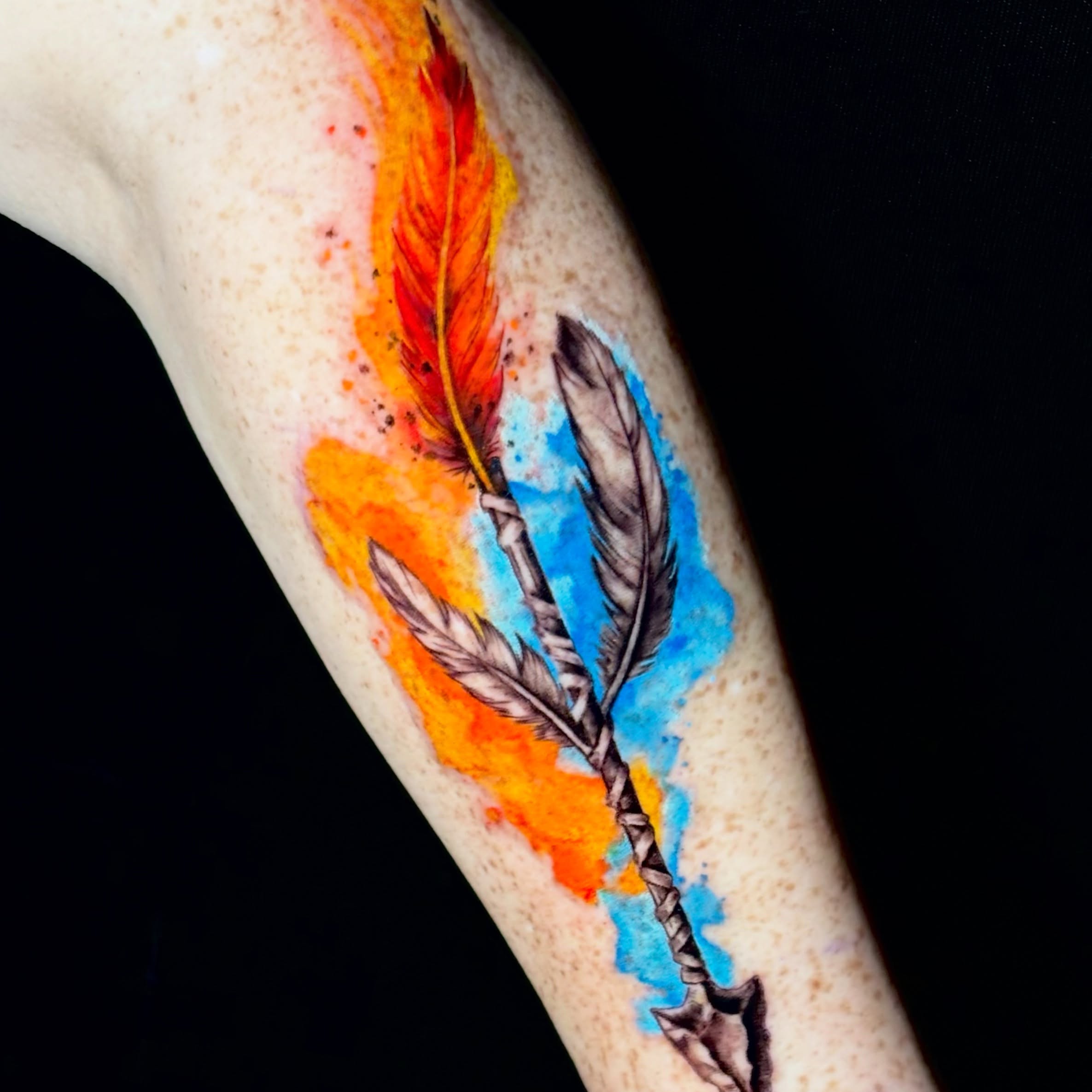 Tattoo by @songsparrowink — watercolor