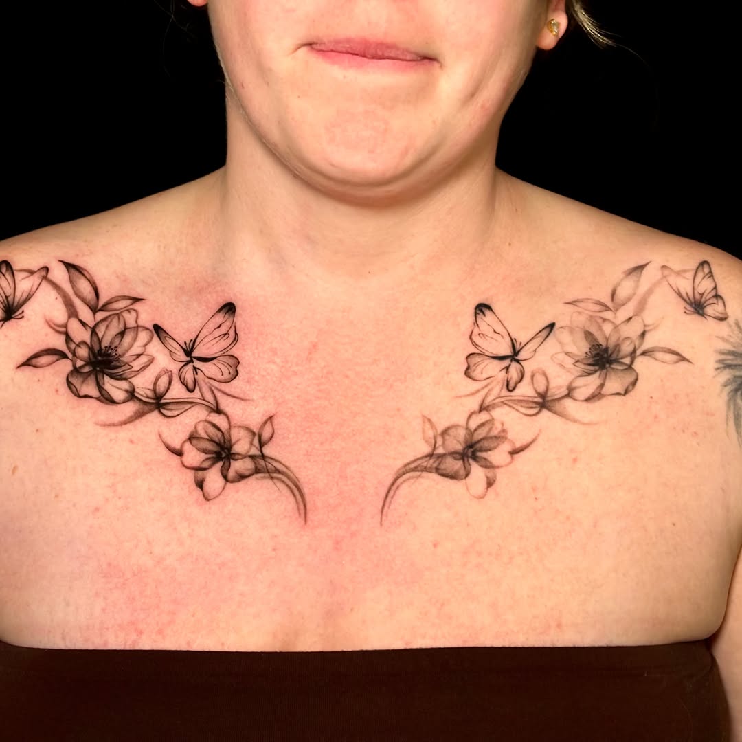 Tattoo by @songsparrowink — black_and_grey