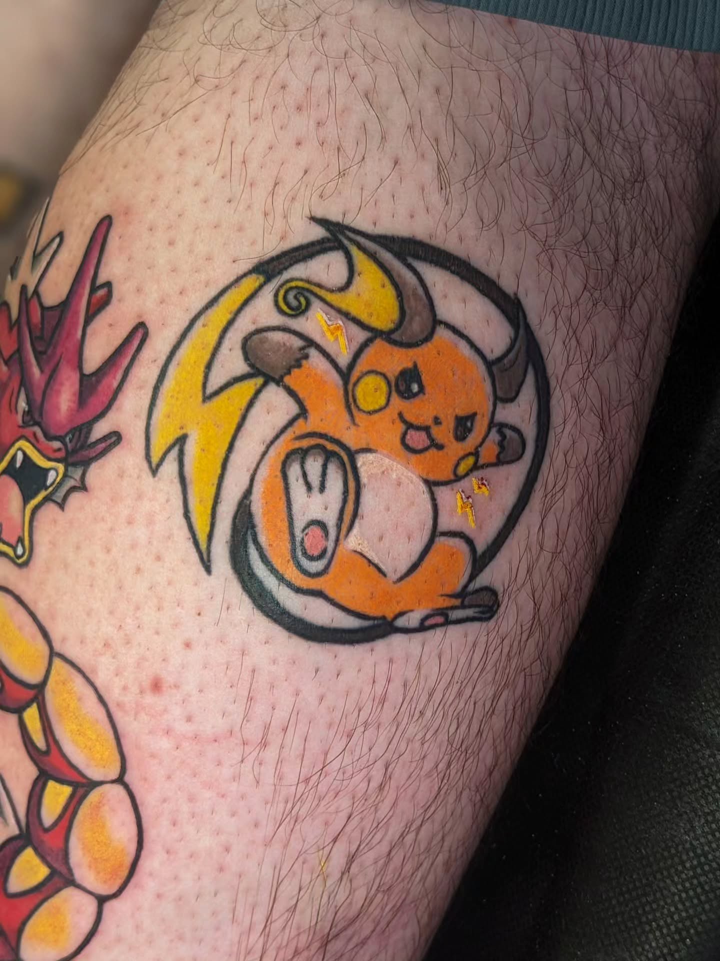Charmander new school tattoo on the thigh by robin ✨ portland tattoo artist