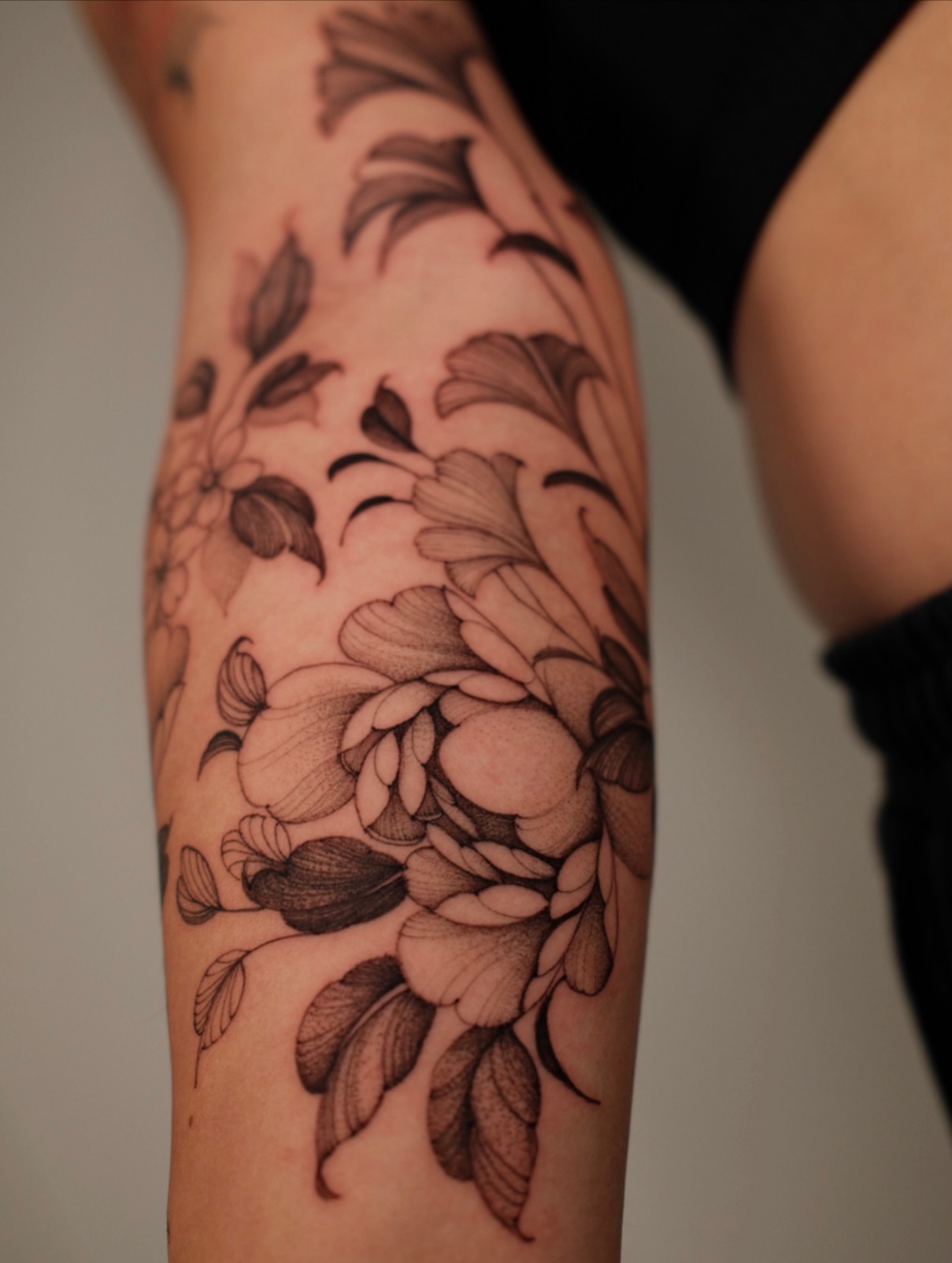 Floral bouquet realism tattoo on the forearm by LORIE π€ Floral Tattoo Artist, Los Angeles, California