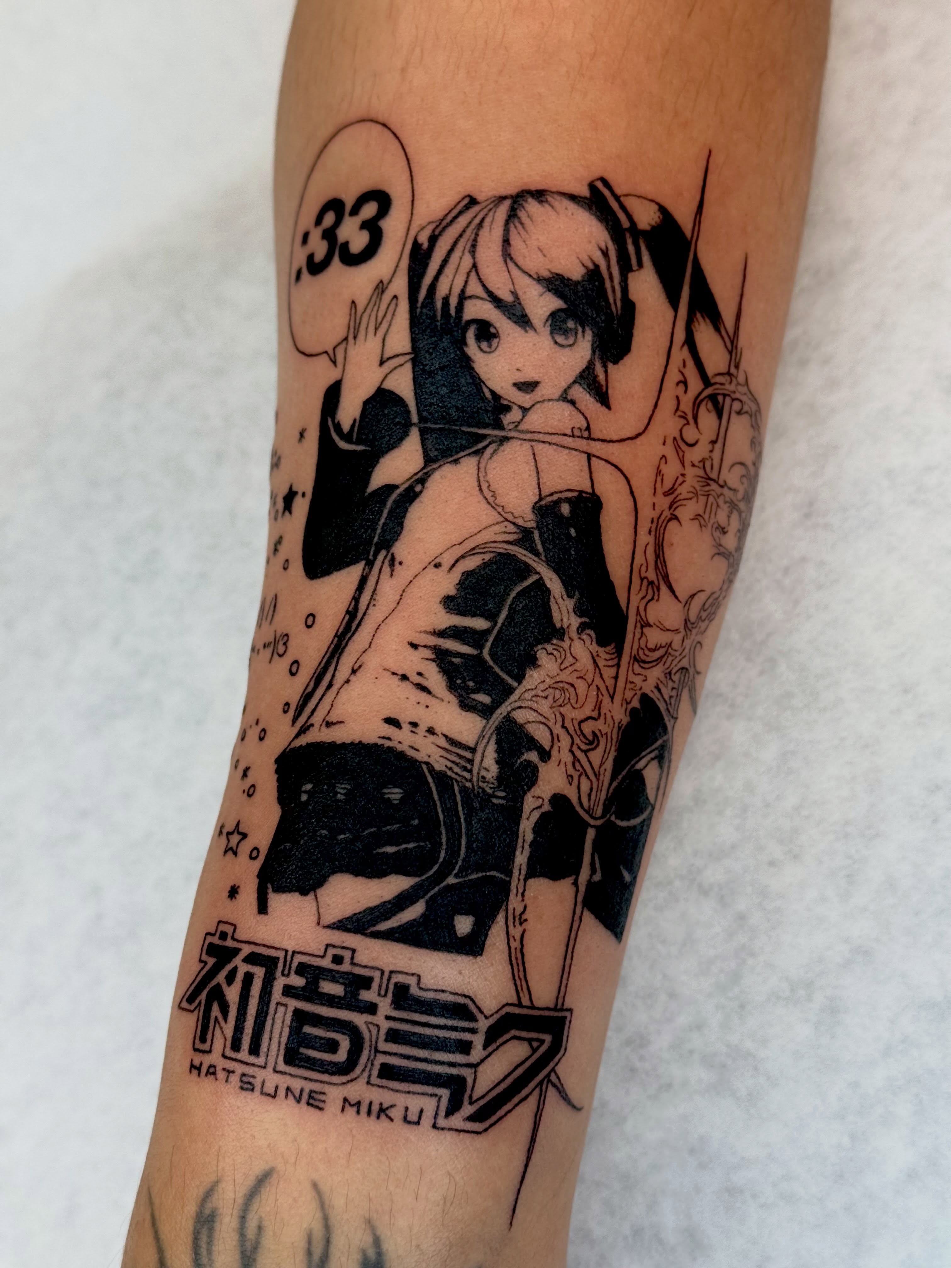 Tattoo by @emkriegart — anime