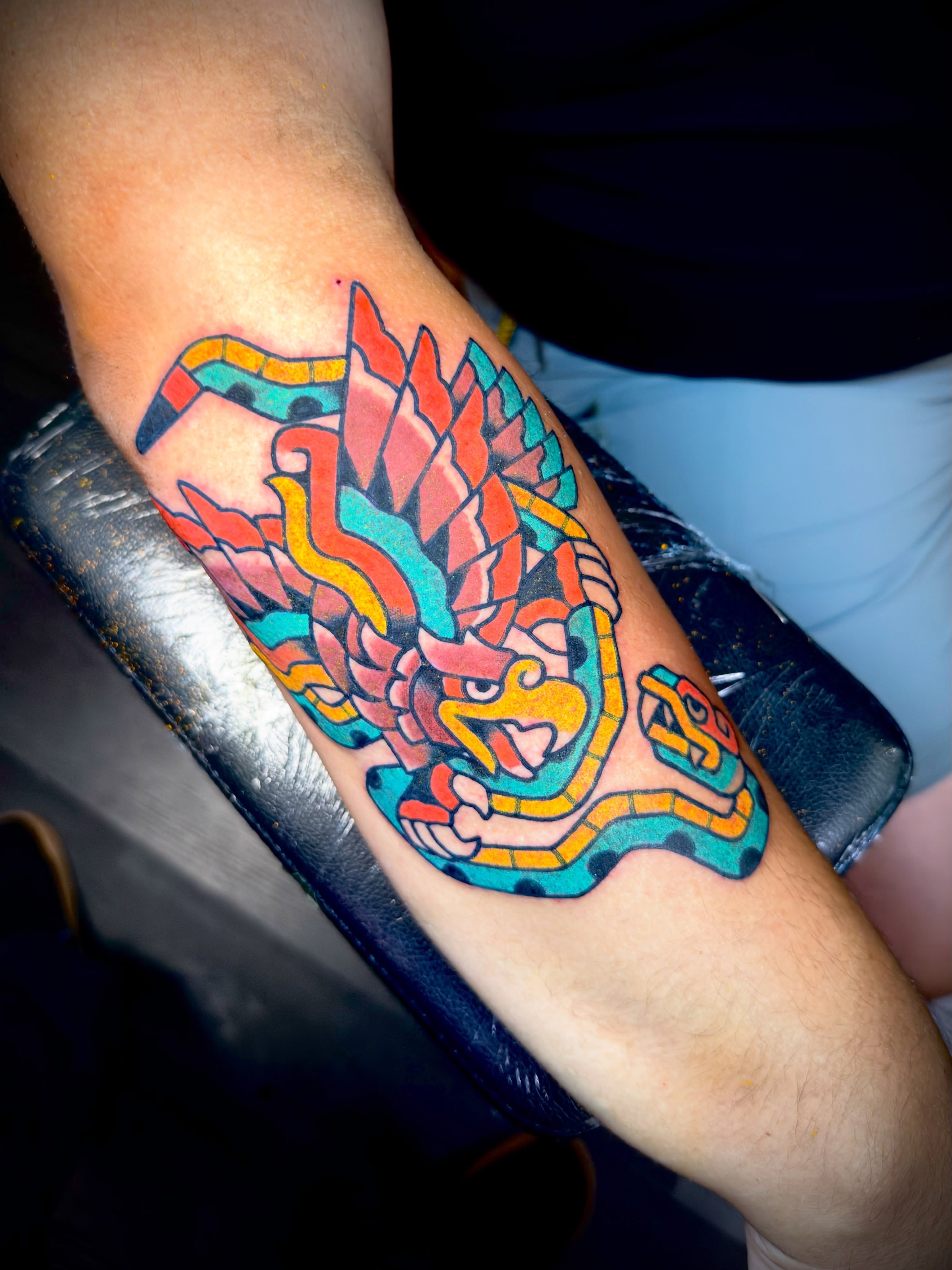 Bird geometric tattoo on the forearm by โ L O S โ ๐ฒ๐ฝ