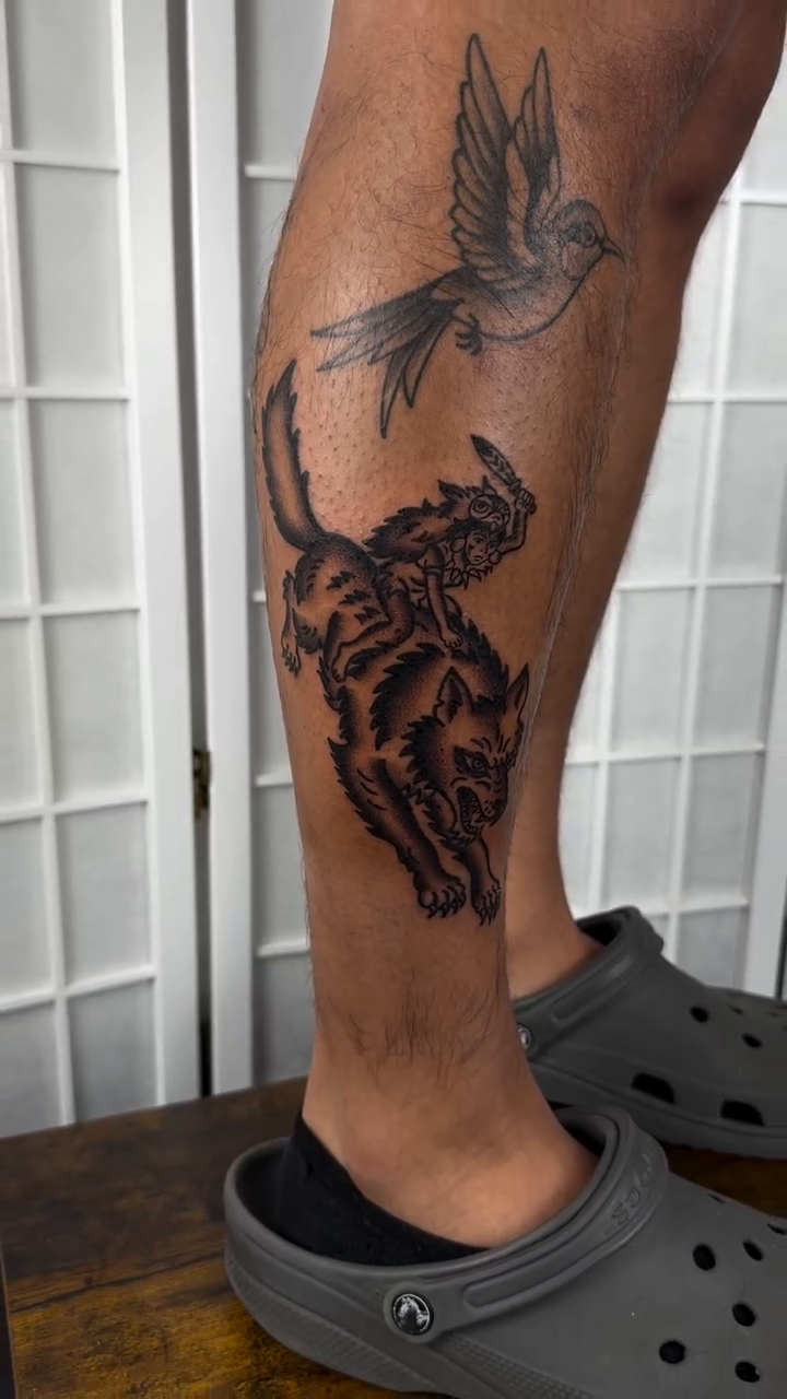 Tiger and bird japanese irezumi tattoo by Vlad Nemirovsky Tattoo