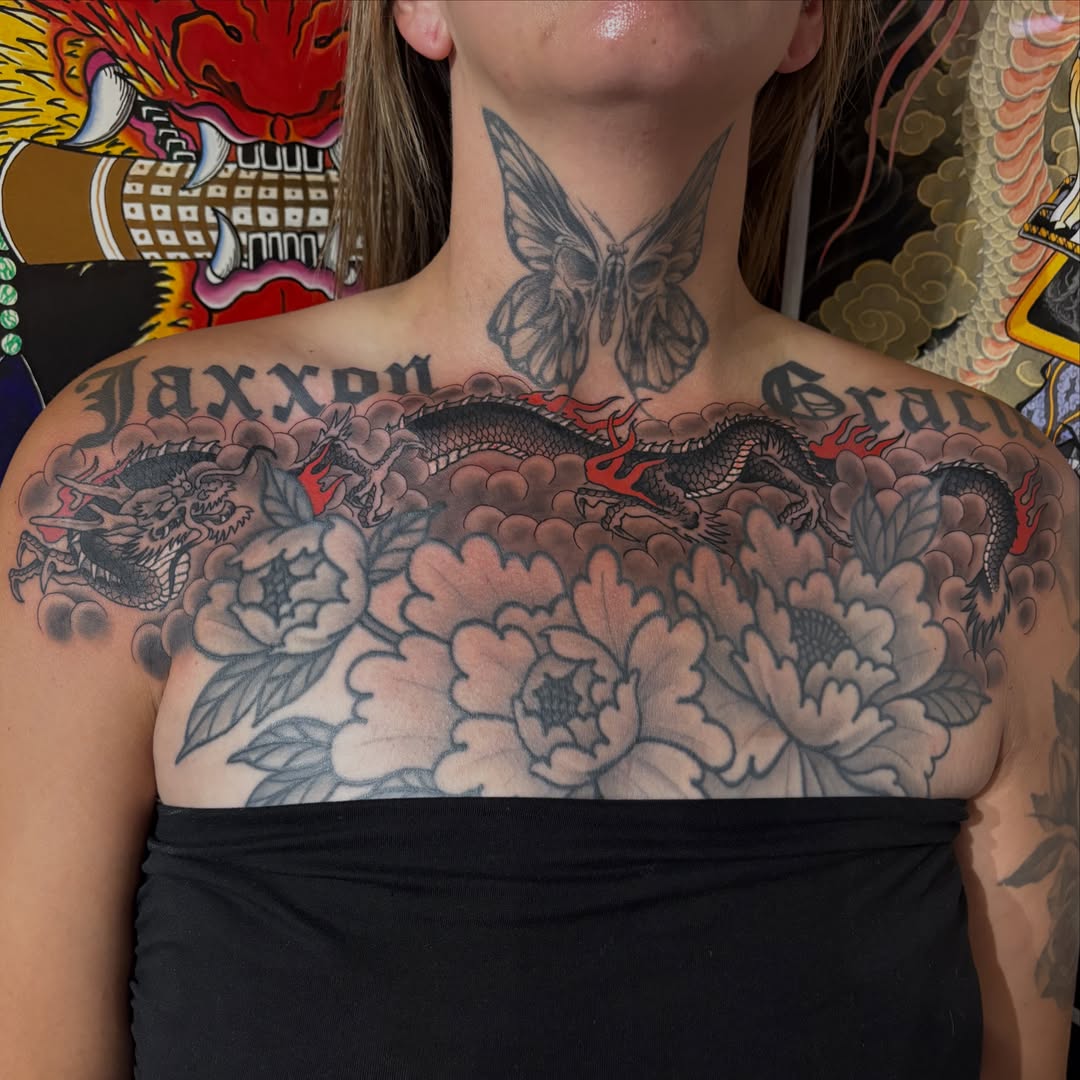Tattoo by @foreversadaustin — japanese_irezumi, black_and_grey