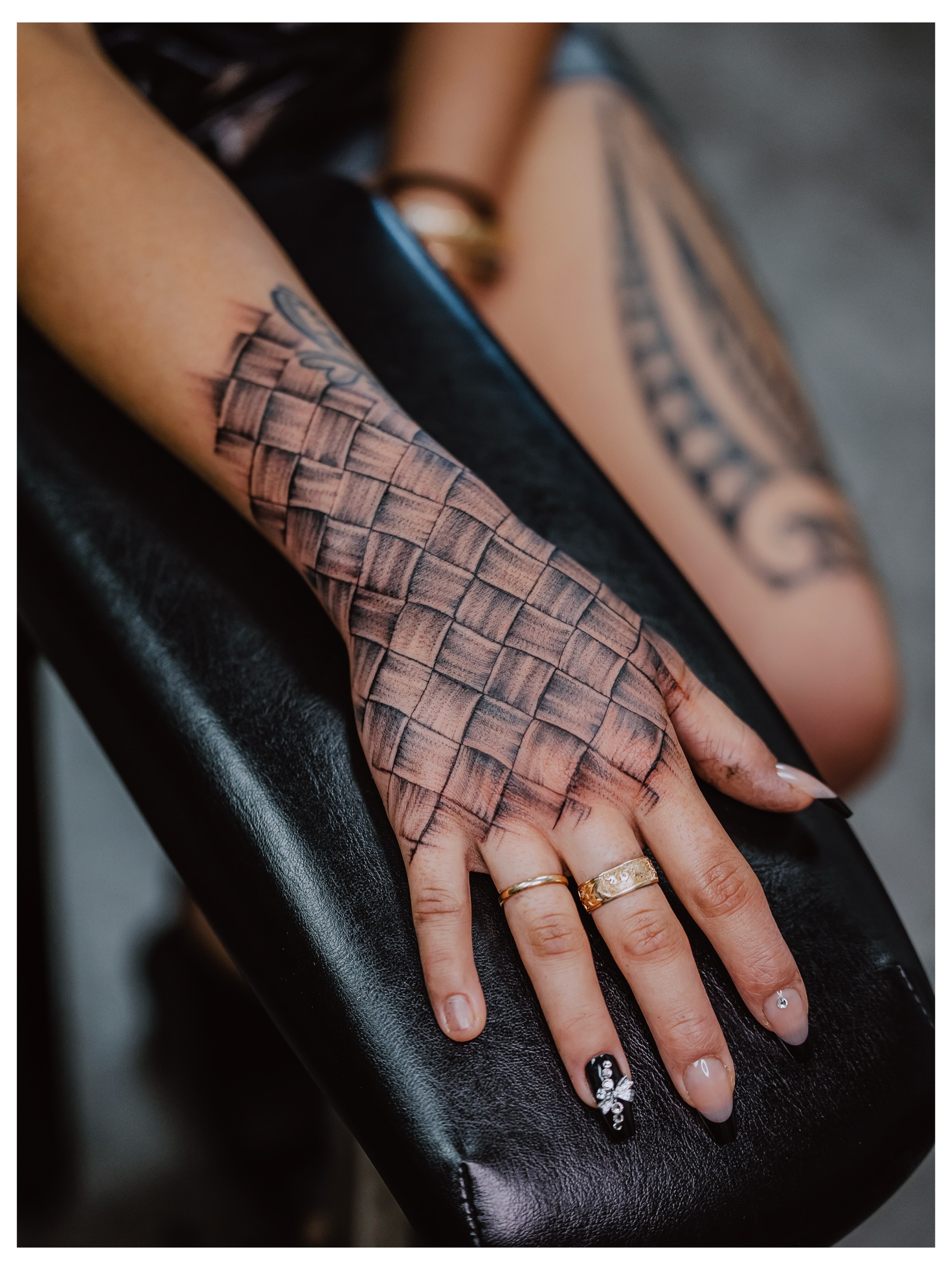 Basket weave realism tattoo on the hand by TATTOOS by DESMOND