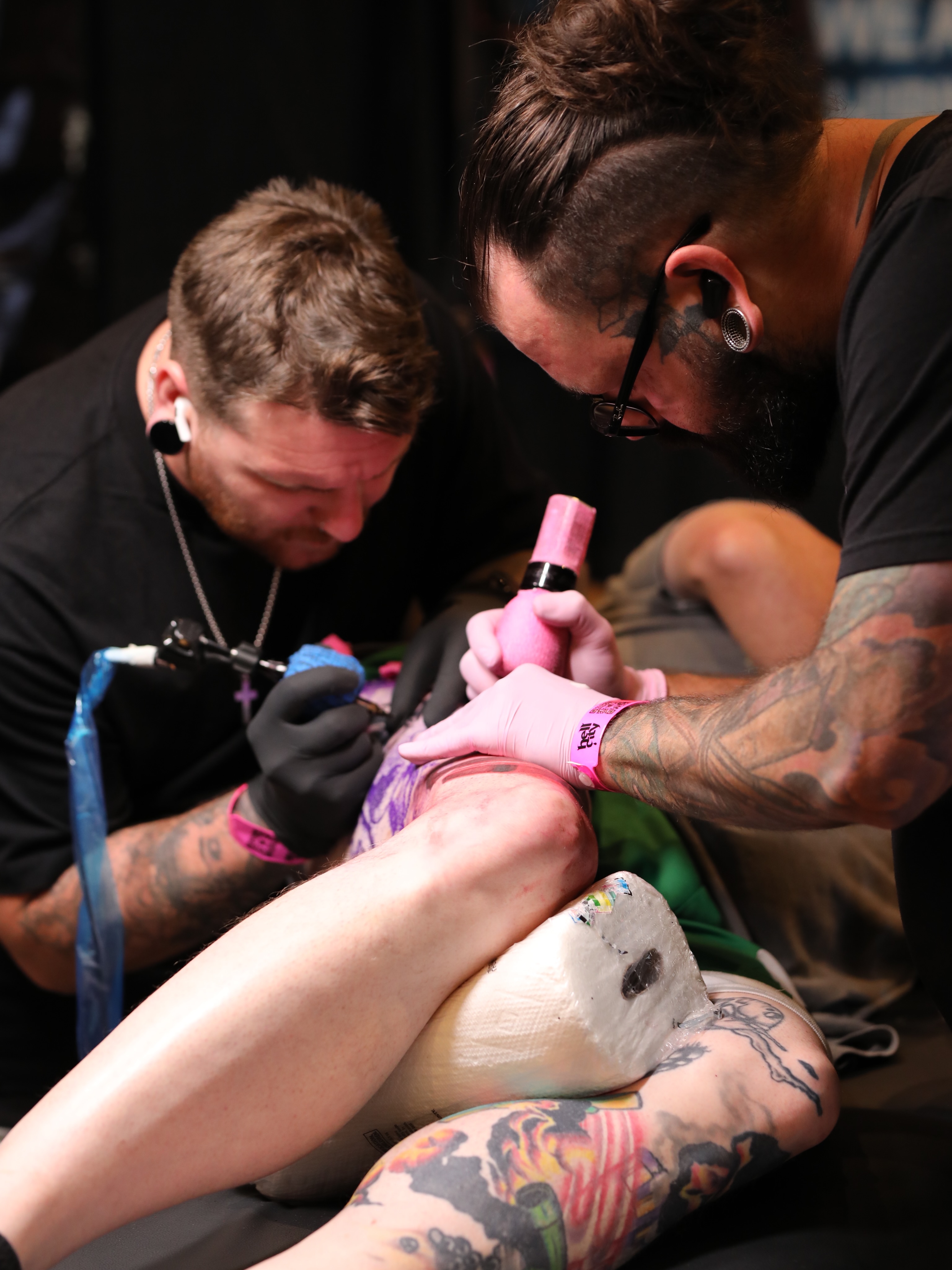 Leg American traditional tattoo on the leg by Durb