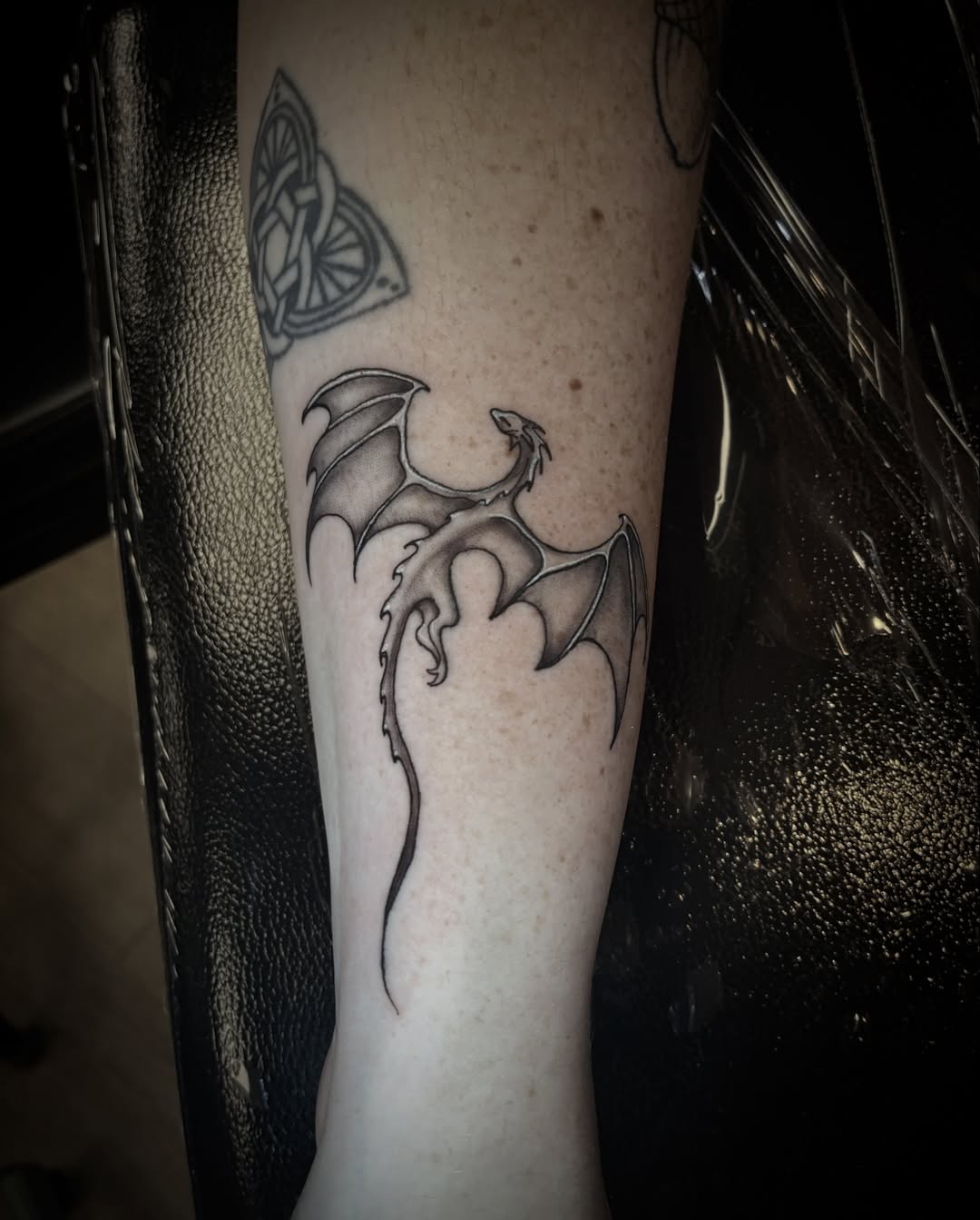 Tattoo by @marzxink — black_and_grey
