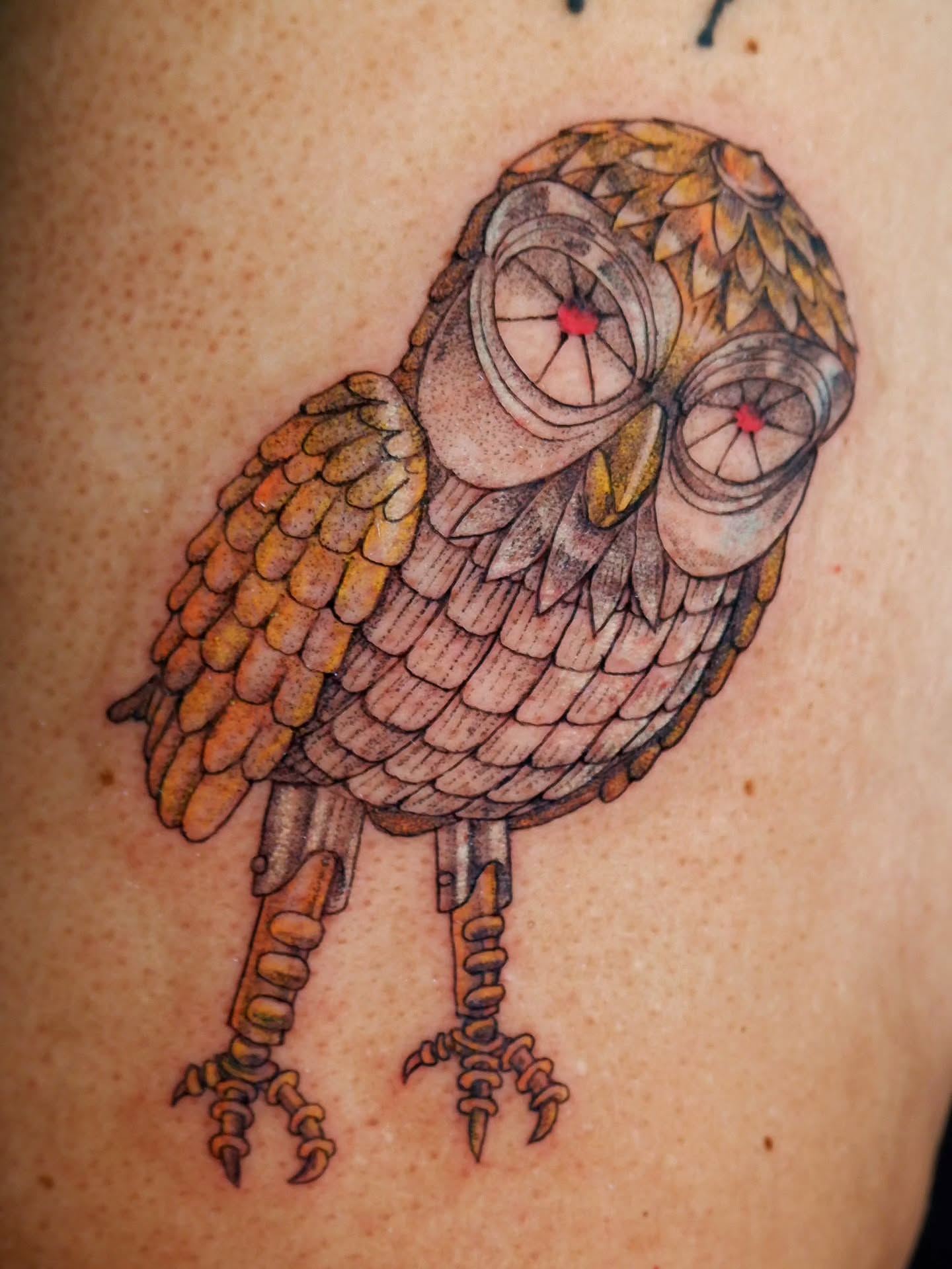 Owl dotwork tattoo on the shoulder by bird ✦ tattoo artist ✦ philadelphia