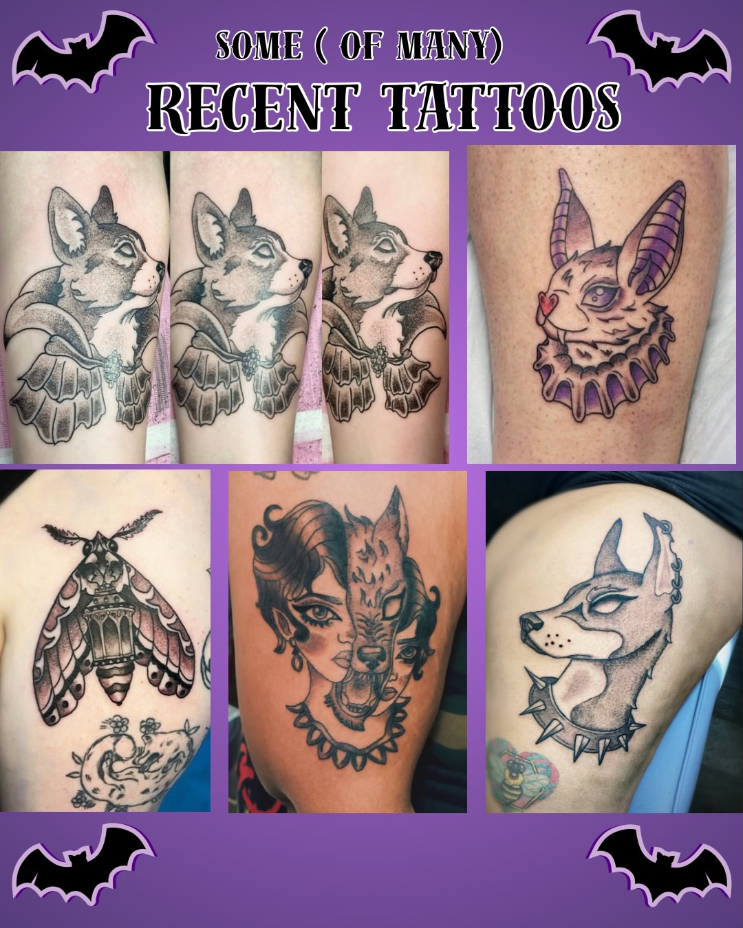 Animal heads realism tattoo on the upper arm by Shay Cole